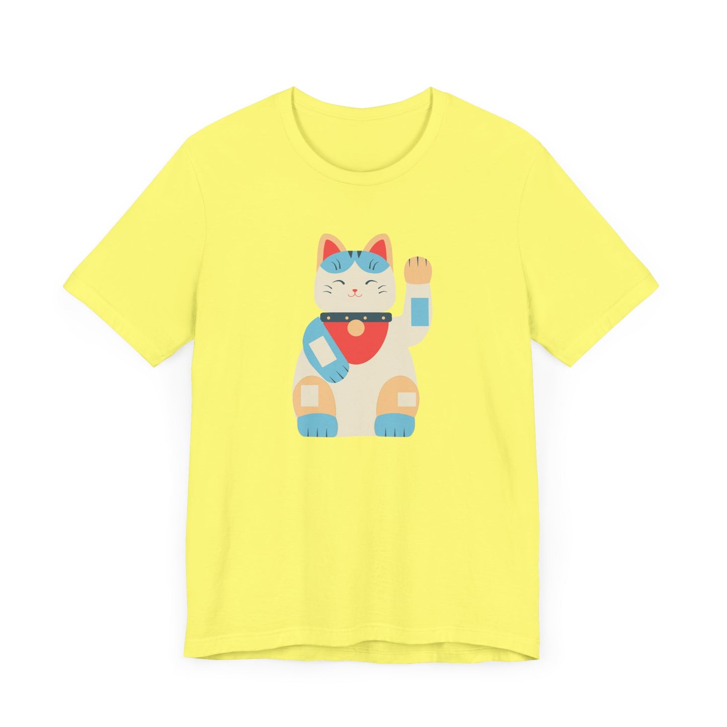 Good Vibes With Maneki-Neko Cat Unisex Jersey Short Sleeve Tee