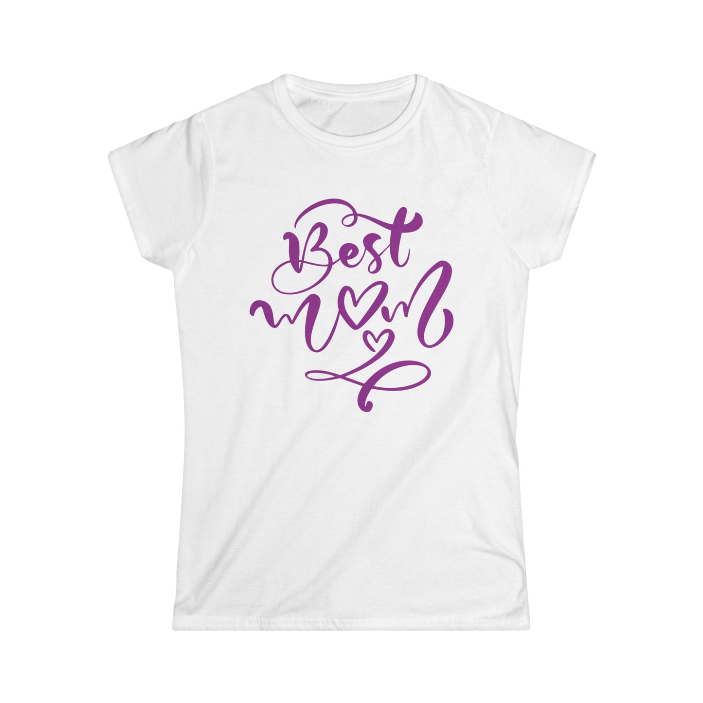 Best Mom Purple Color Print Women's Softstyle Tee