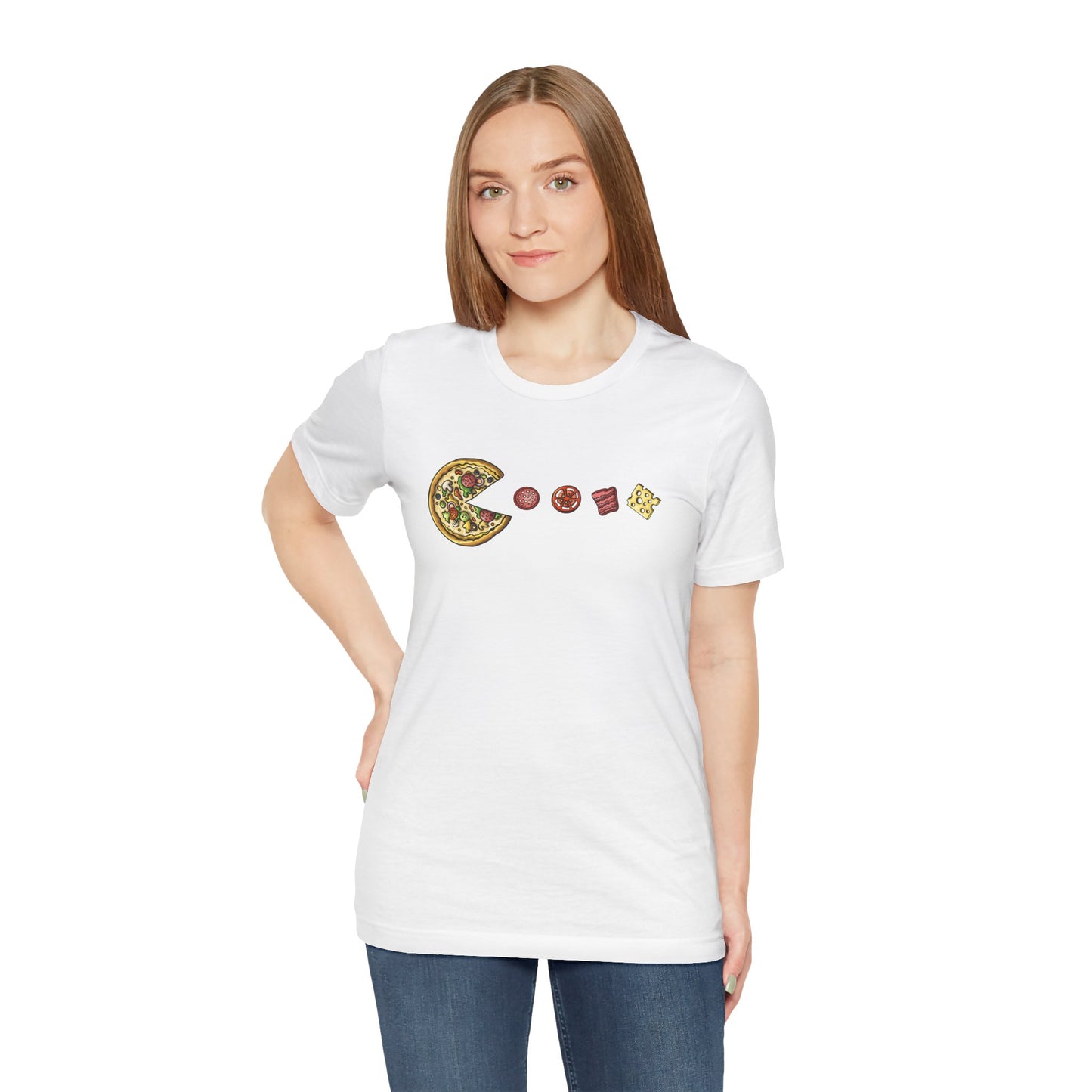 Pizza Pacman Unisex Jersey Short Sleeve Tee