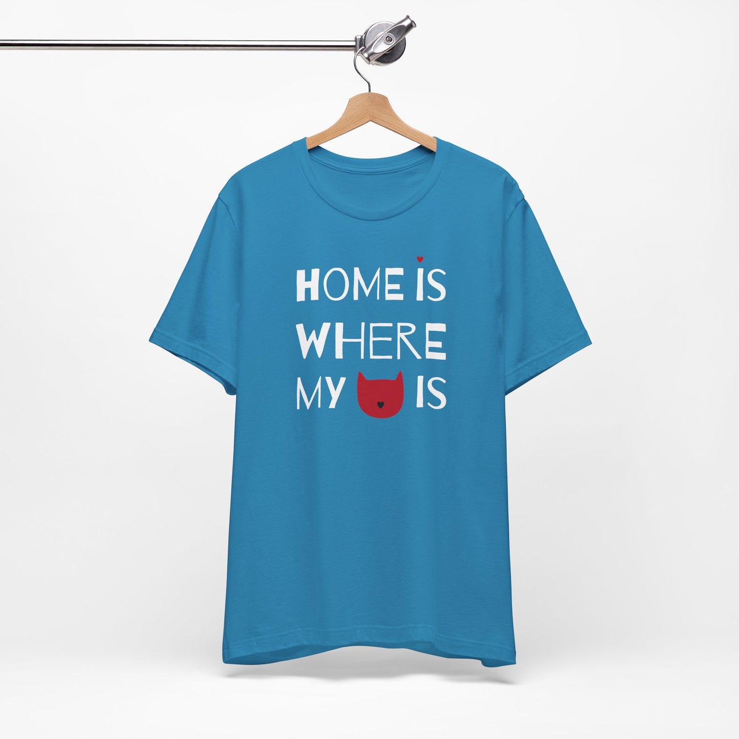 Home Is Where My Cat Is Unisex Jersey Short Sleeve Tee