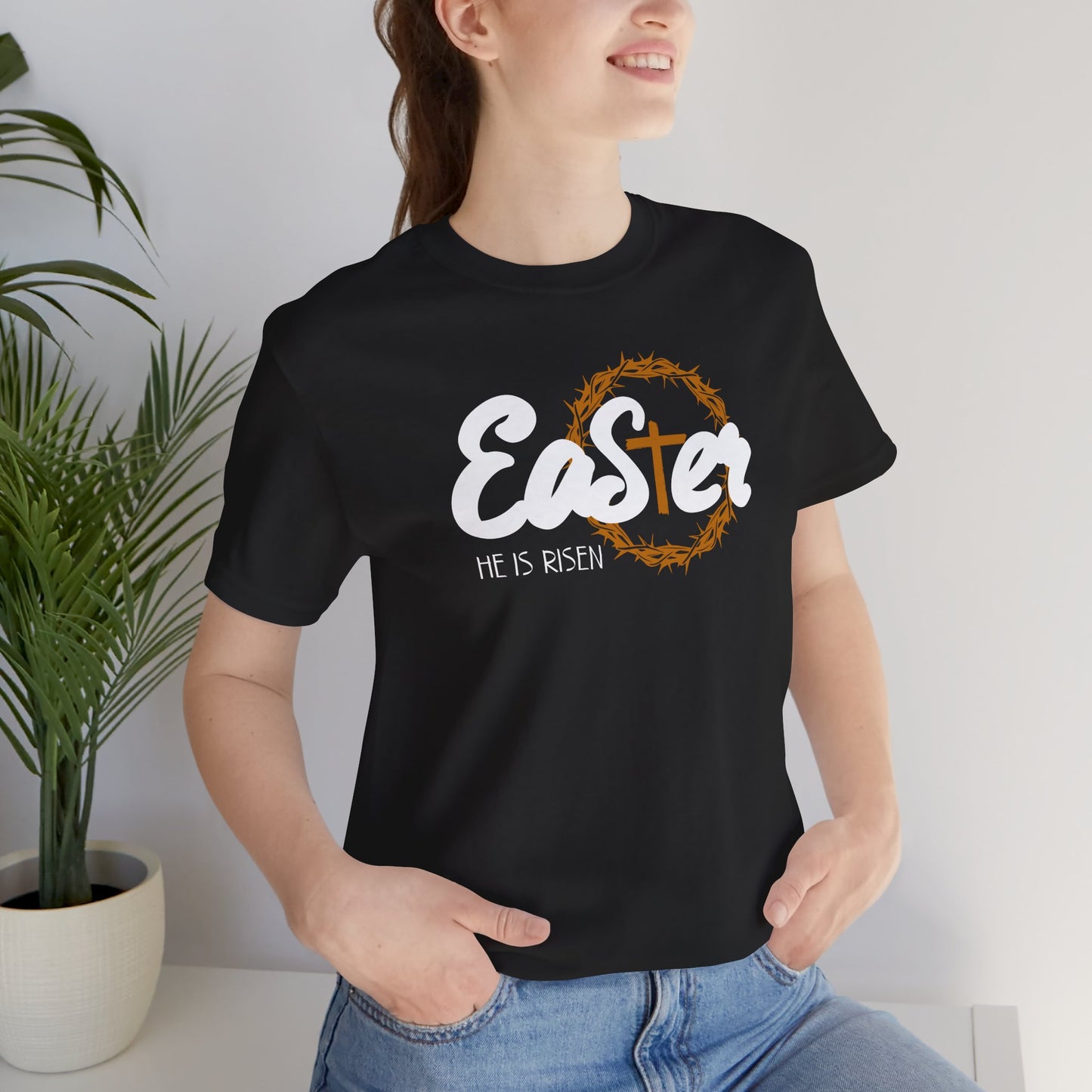 Easter He Is Risen Unisex Jersey Short Sleeve Tee