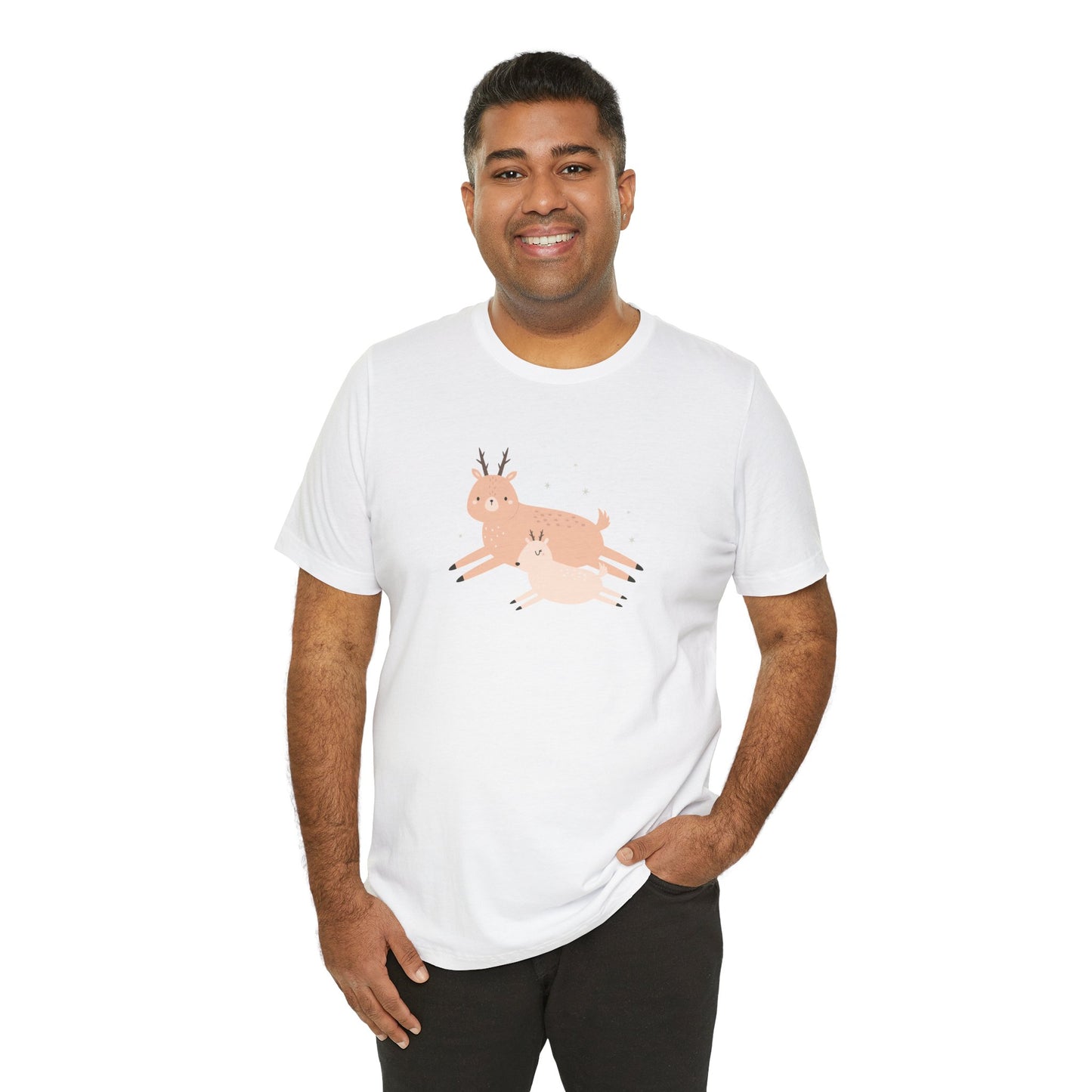 Springtime Love Supermom Reindeer & Baby Fawn Unisex Jersey Short Sleeve Tee