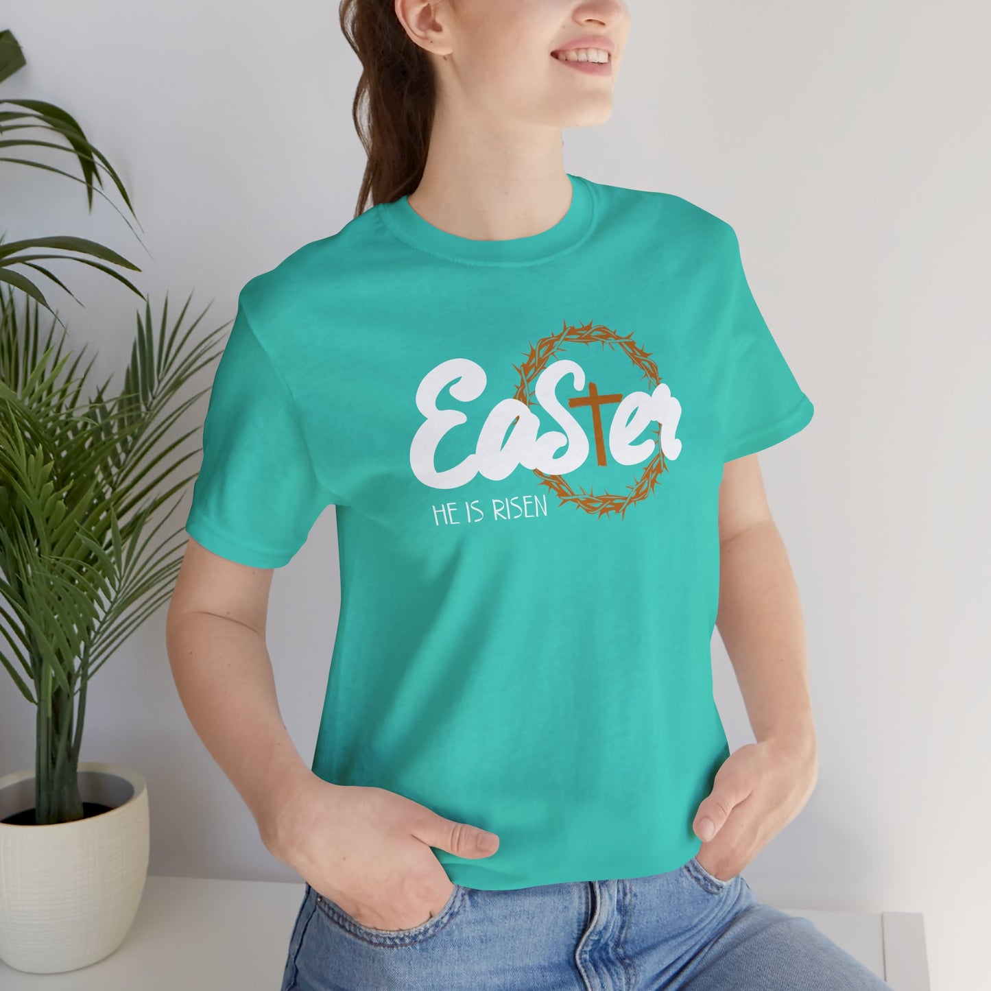 Easter He Is Risen Unisex Jersey Short Sleeve Tee