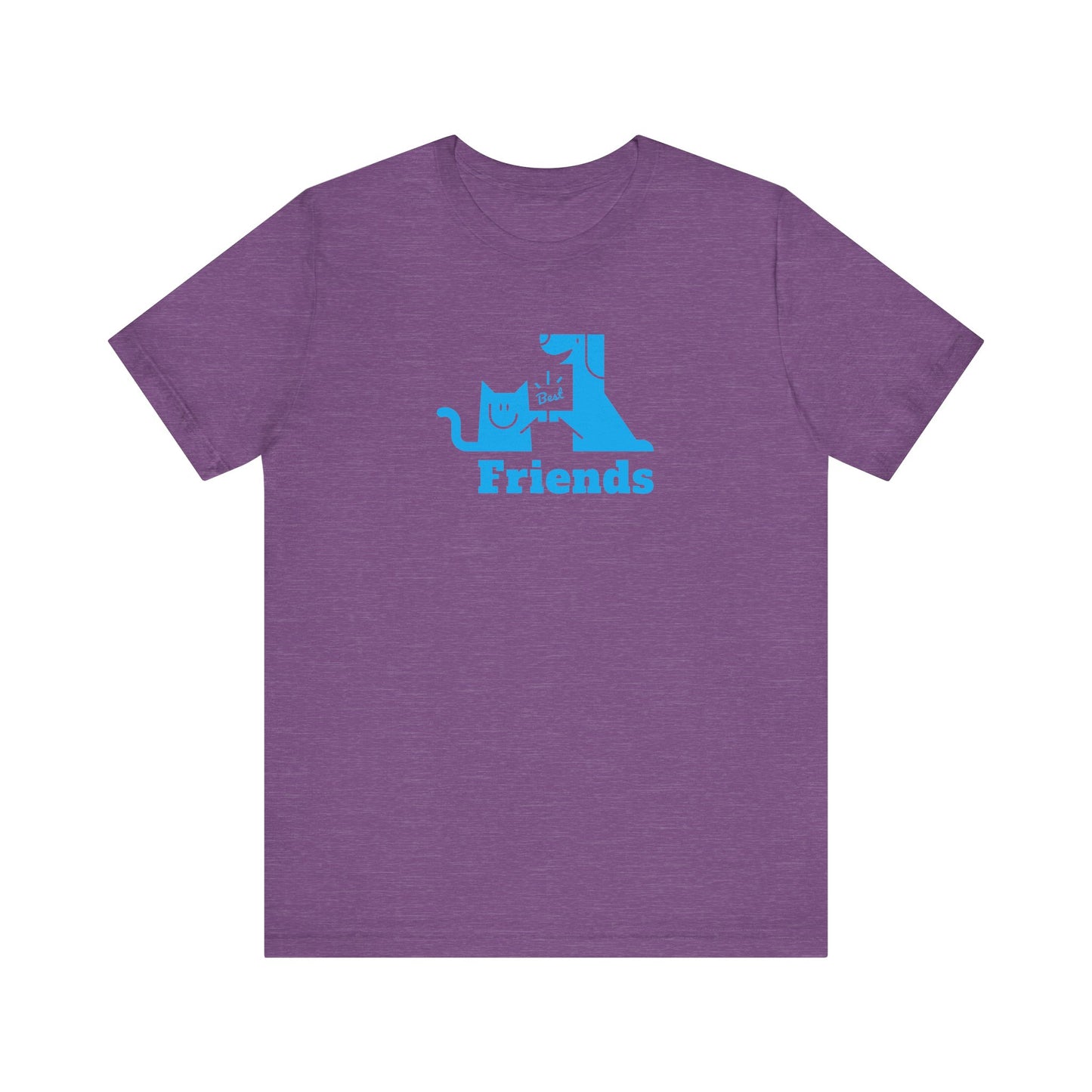 Cat & Dog Hi-5 Each Other Best Friends Blue Print Unisex Jersey Short Sleeve Tee