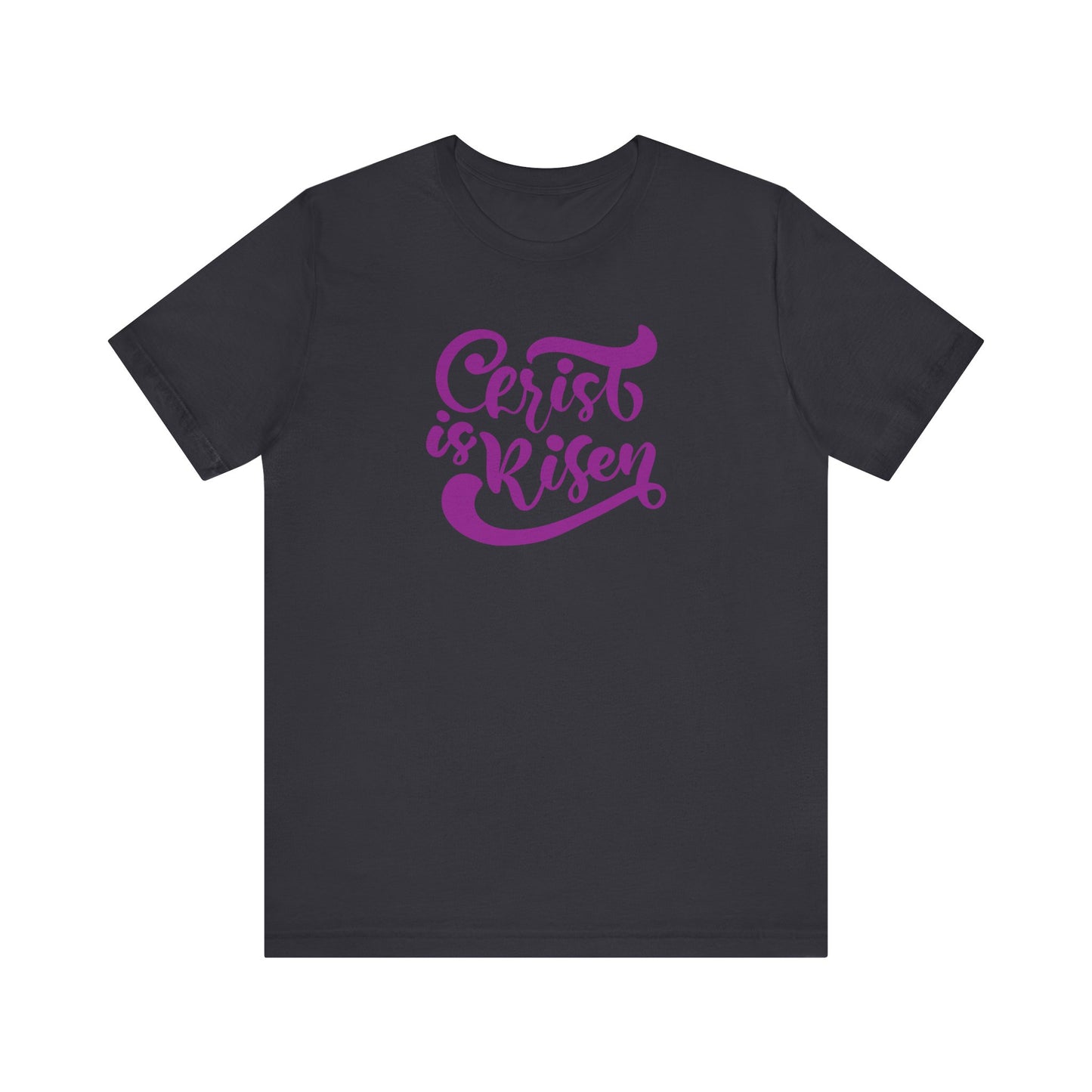 Christ is Risen Purple Print Unisex Jersey Short Sleeve Tee