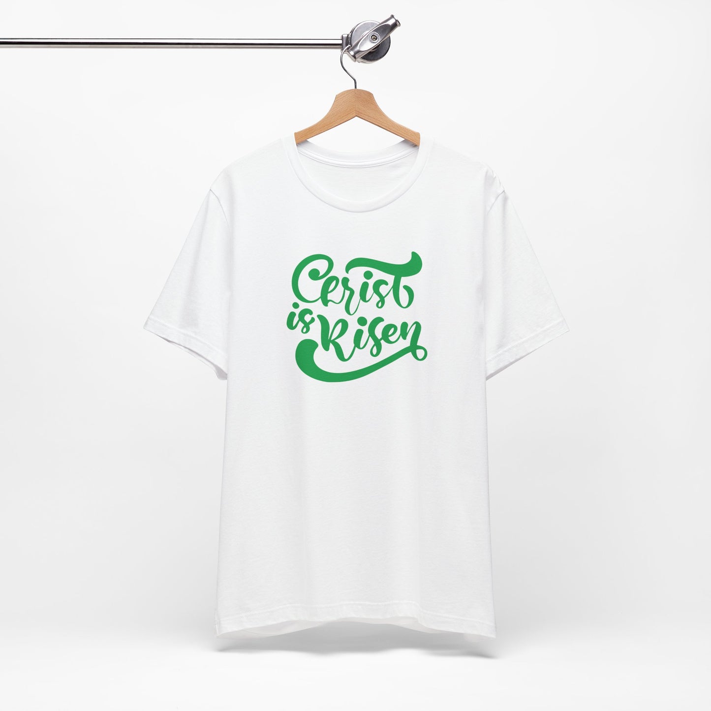 Christ is Risen Green Print Unisex Jersey Short Sleeve Tee