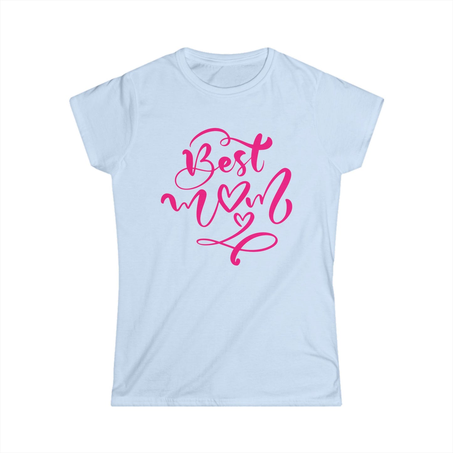 Best Mom Pink Color Print Women's Softstyle Tee