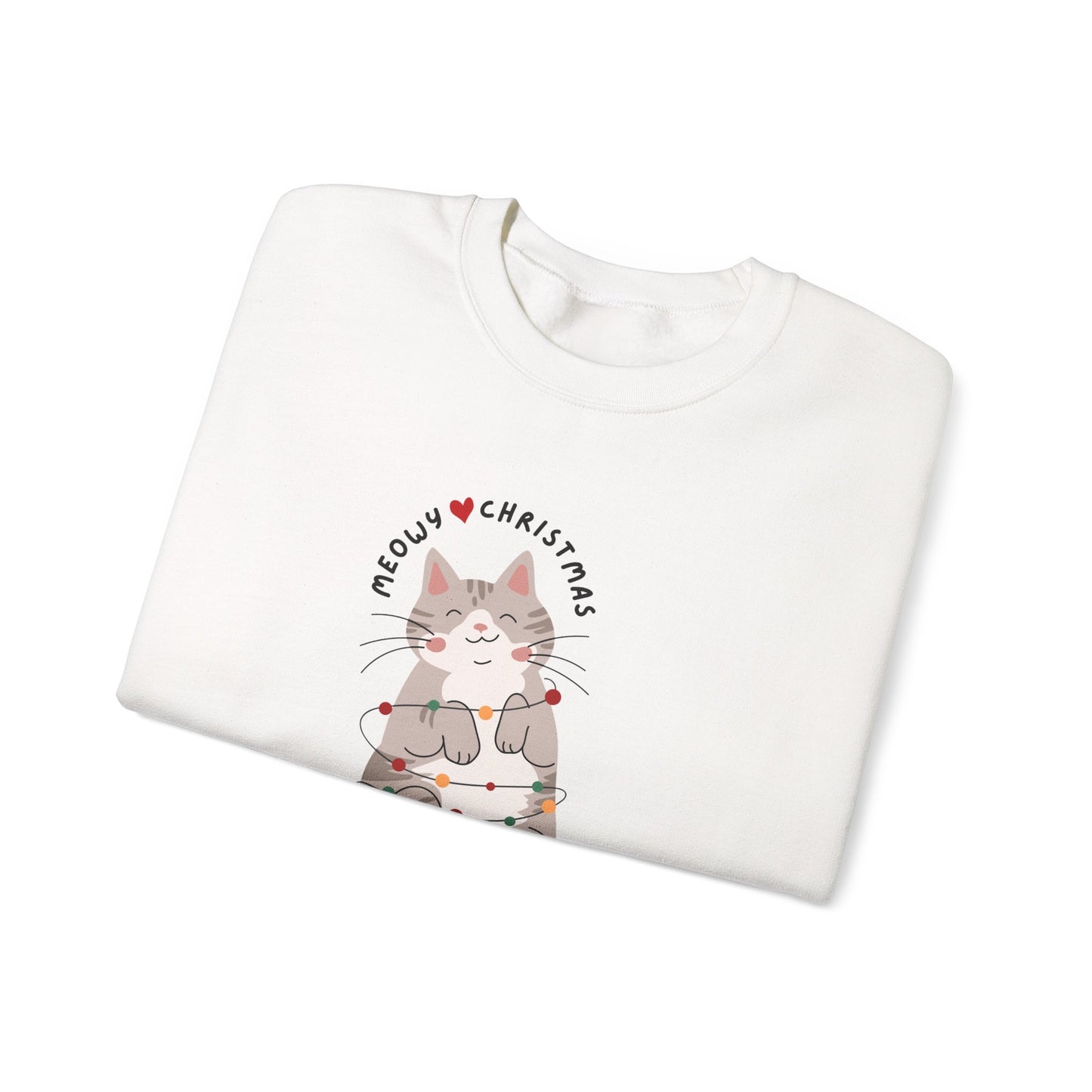 Meowy Christmas Cat ππ±β¨ Unisex Heavy Blend Crewneck Sweatshirt