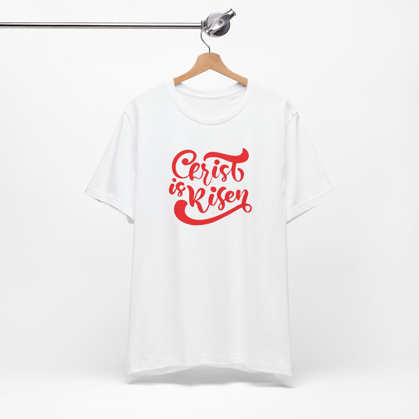 Christ is Risen Red Print Unisex Jersey Short Sleeve Tee