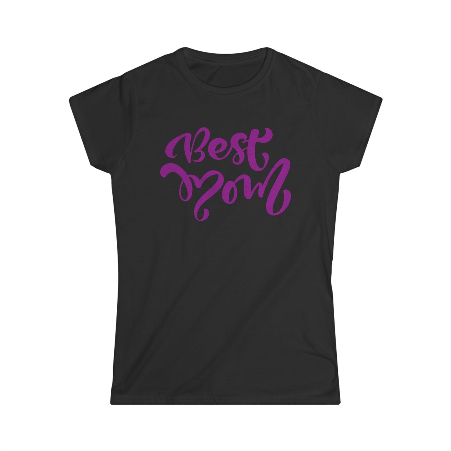 Best Mom Purple Color Print Women's Softstyle Tee