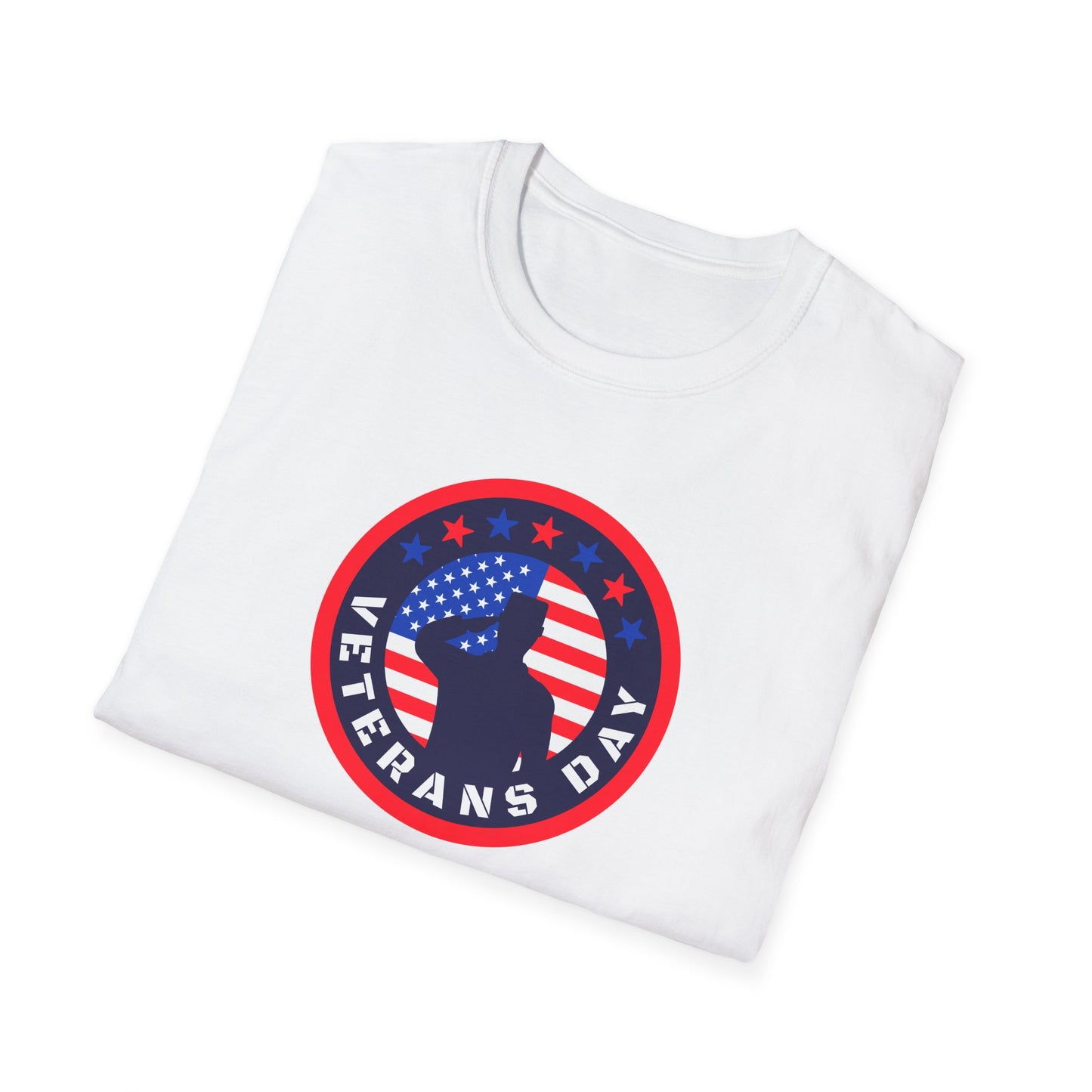 Veterans Day Unisex Softstyle T-Shirt - Patriotic Flag Design