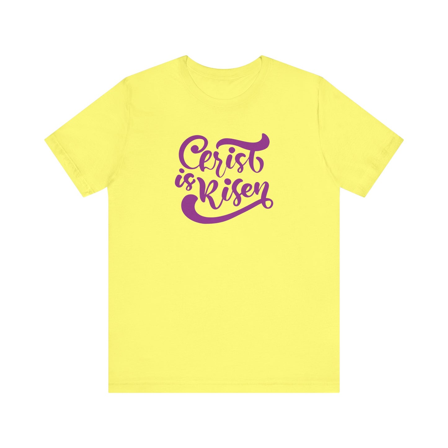 Christ is Risen Purple Print Unisex Jersey Short Sleeve Tee