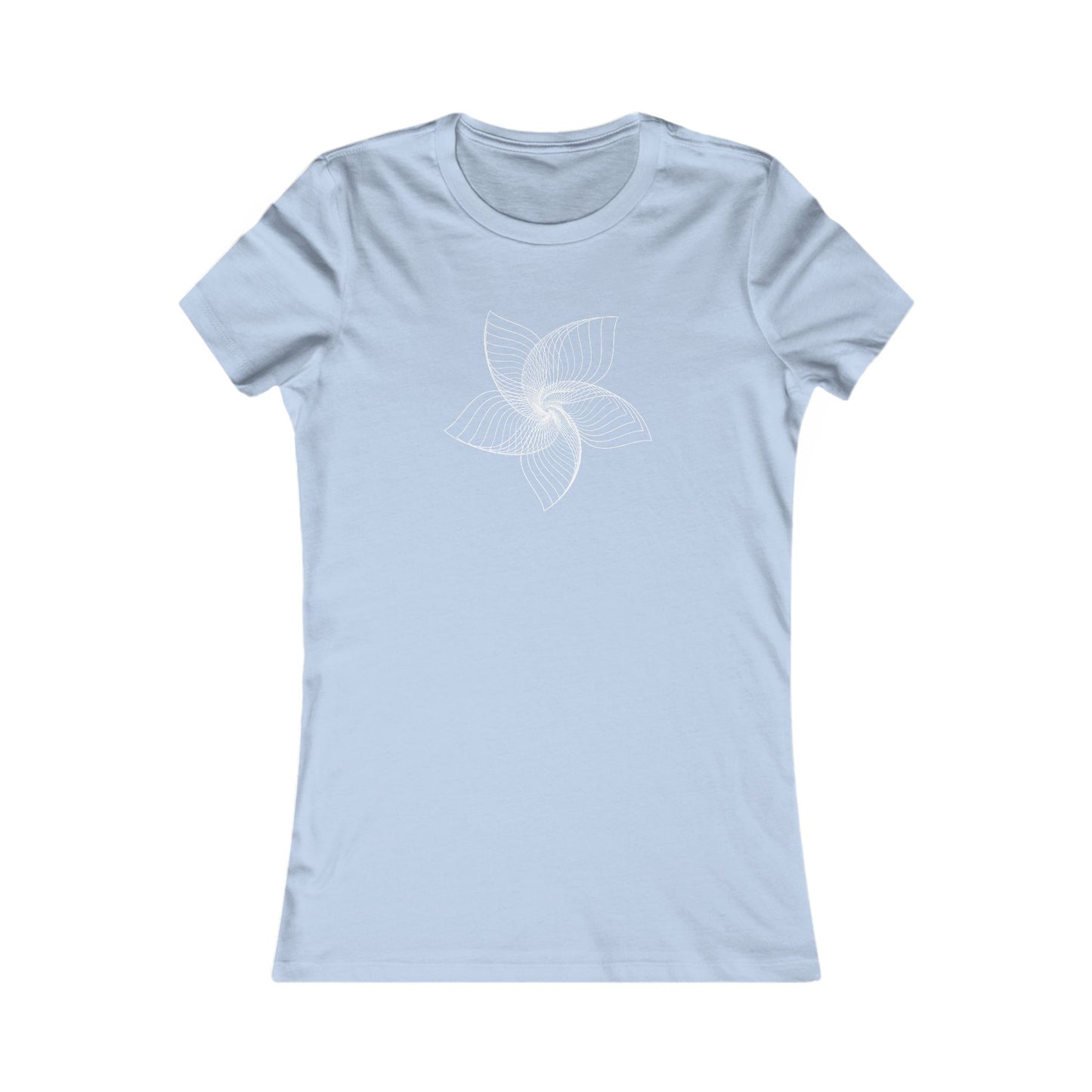 Women's Favorite T-Shirt "Geometric Petal Play" Whimsical 5-Petal Flower White Print