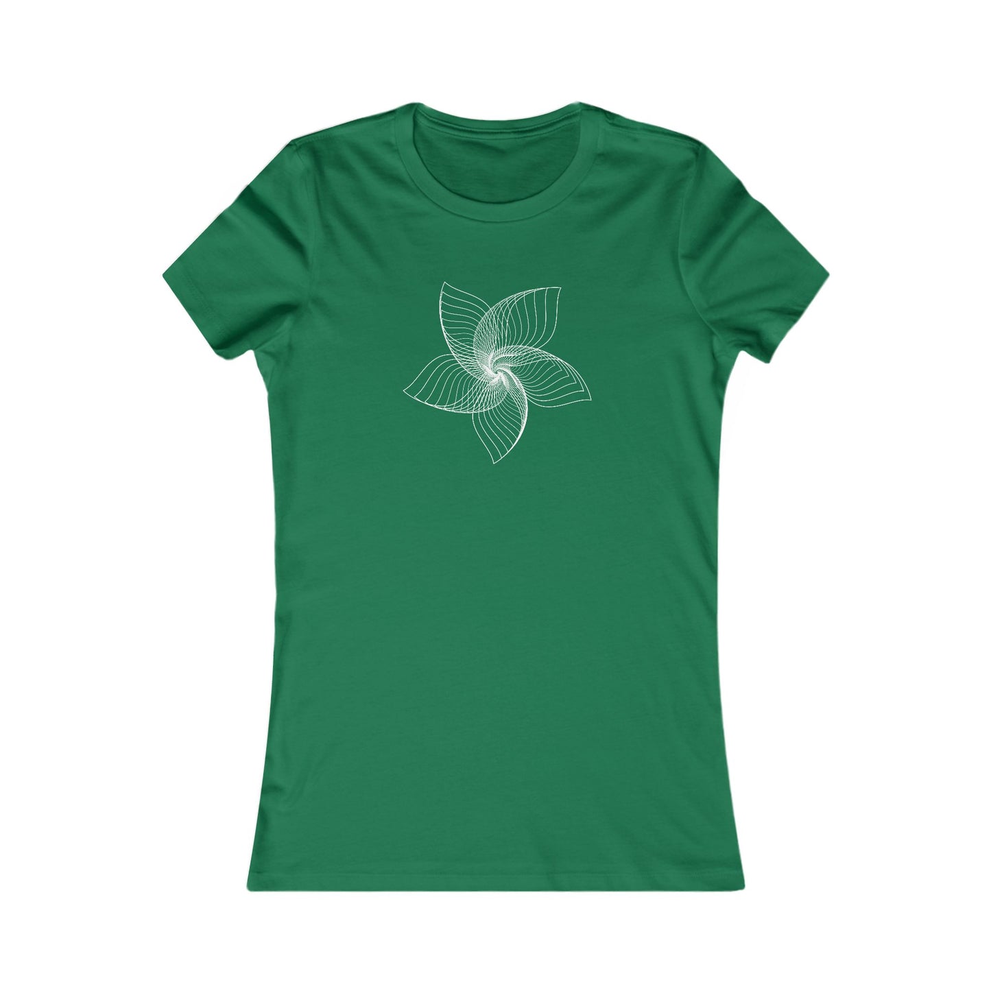 Women's Favorite T-Shirt "Geometric Petal Play" Whimsical 5-Petal Flower White Print