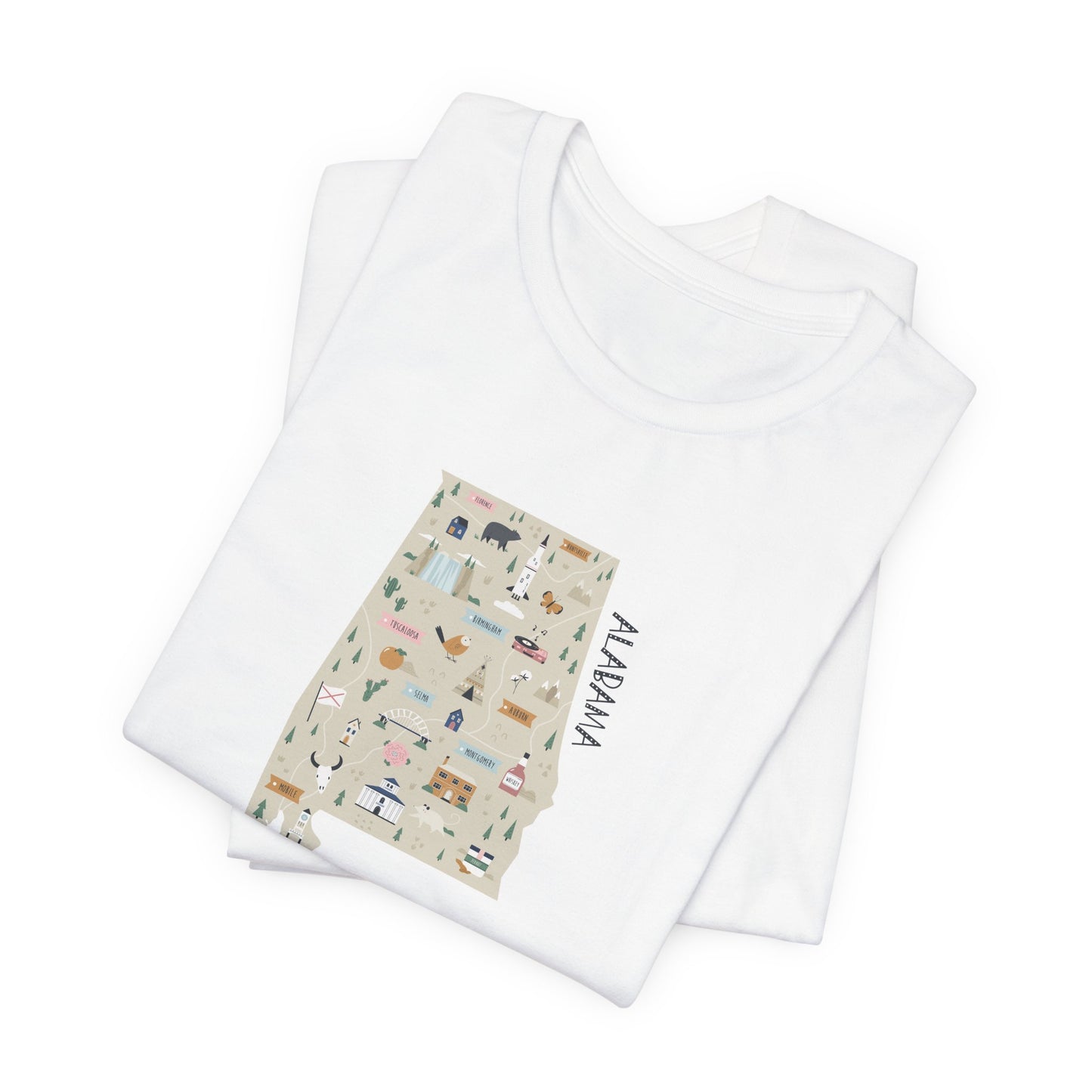 Alabama Map Unisex Jersey Short Sleeve Tee