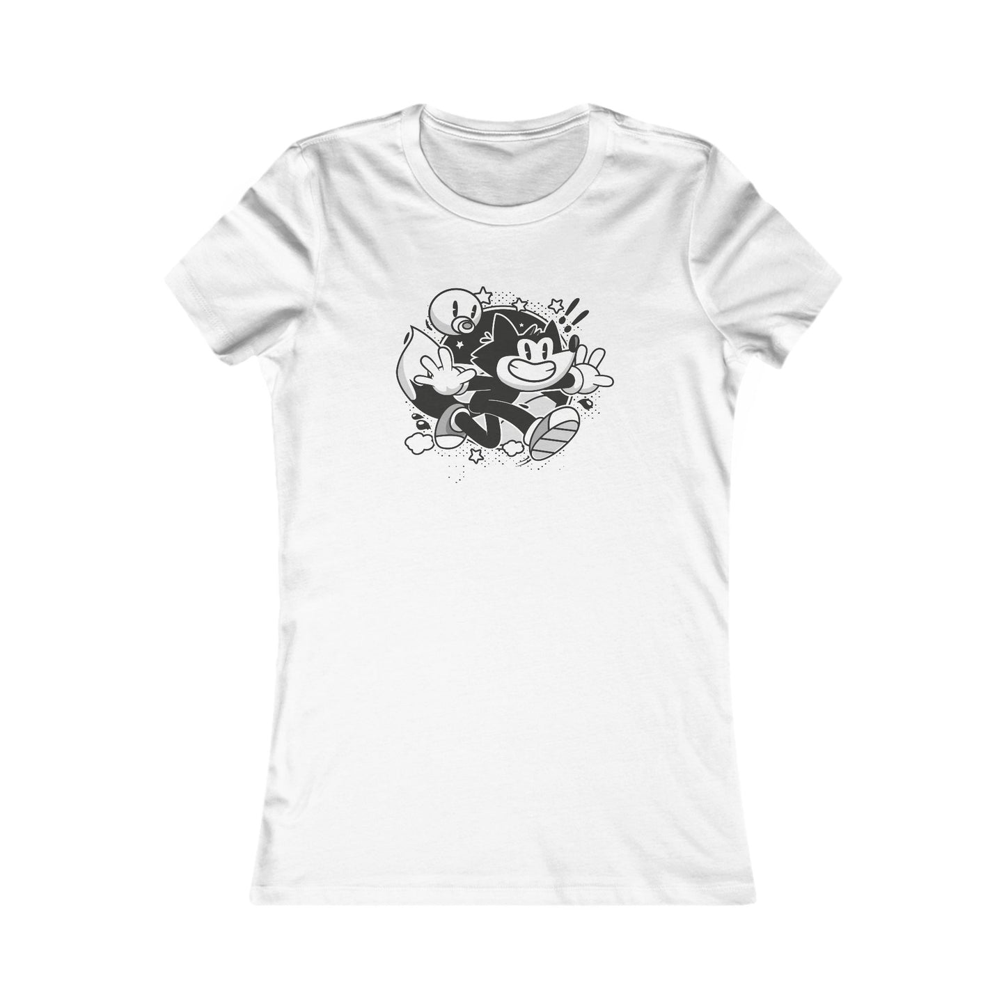 Playful Graphic Tee for Women - Fun 1930s Cartoon Design