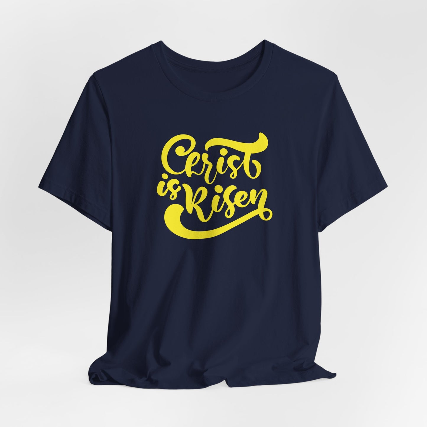 Christ is Risen Yellow Print Unisex Jersey Short Sleeve Tee