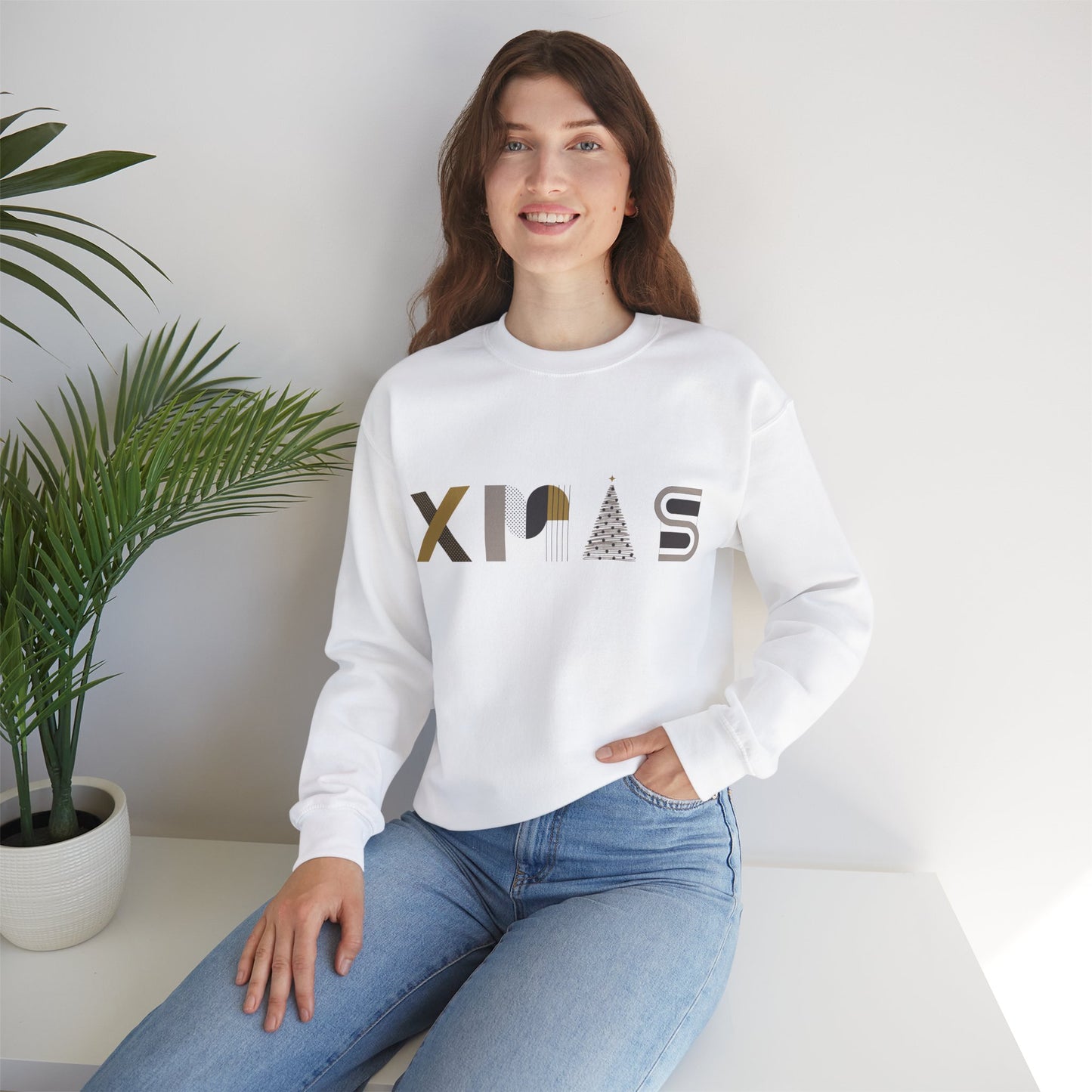 Unisex Heavy Blend Crewneck Sweatshirt Stylish XMAS Typography πβ¨