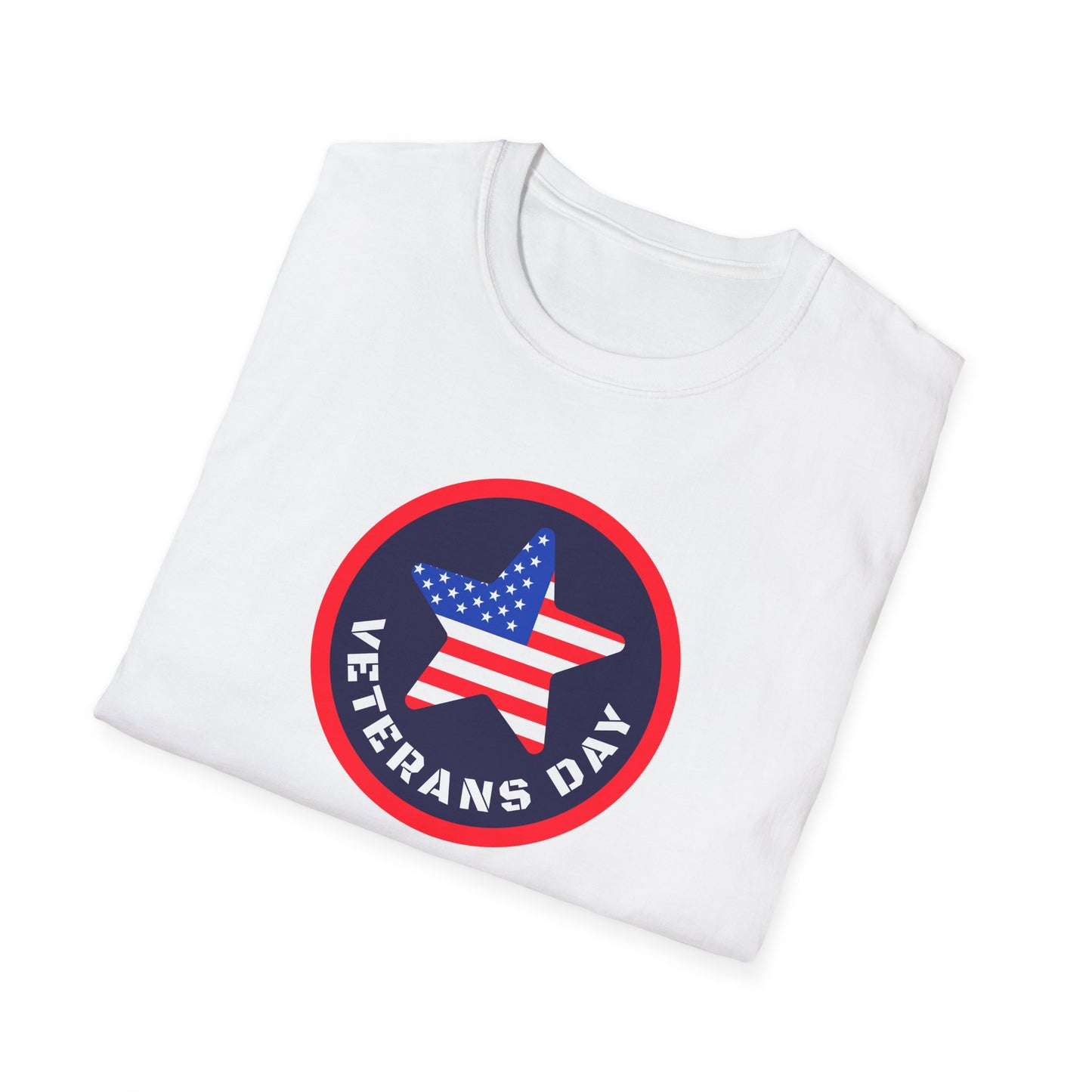 Veterans Day Unisex Softstyle T-Shirt - Patriotic Flag Design