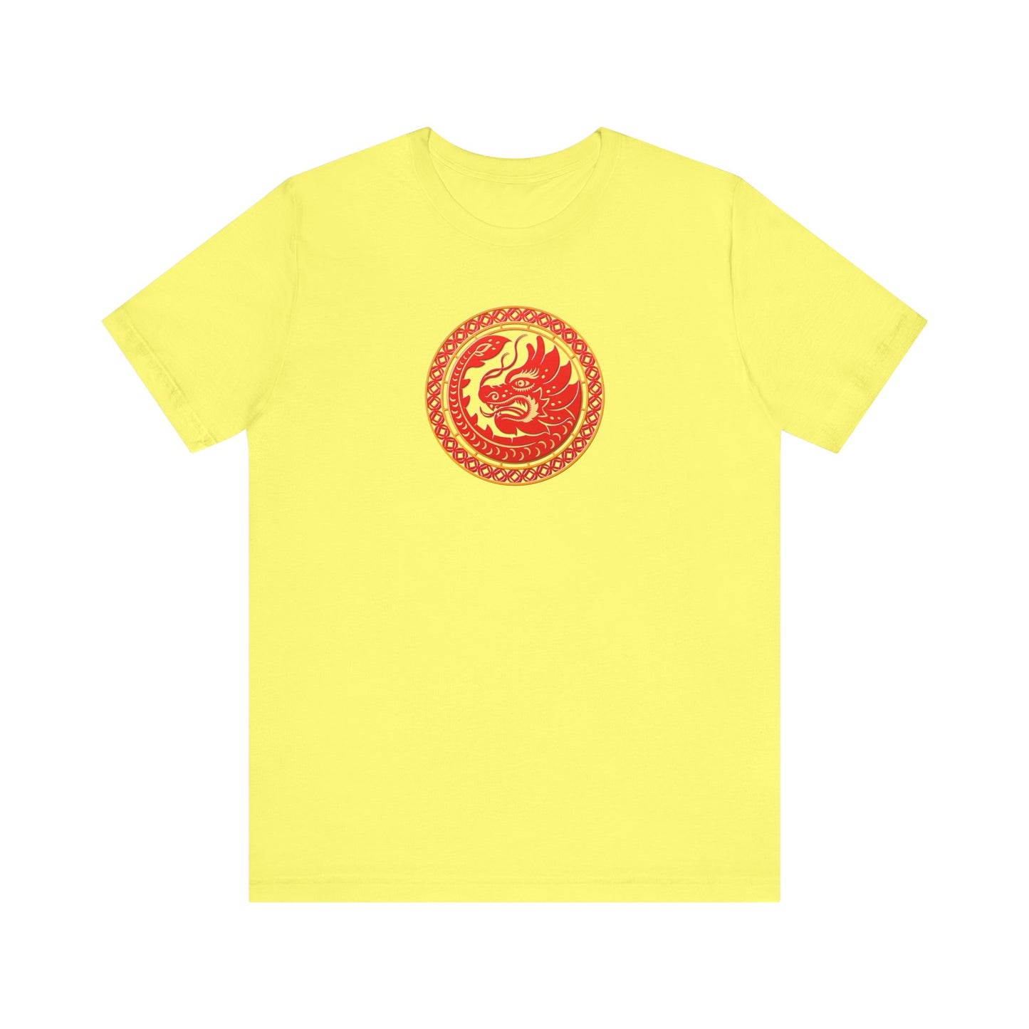 Unisex Jersey Short Sleeve Tee Dragon Magic Chinese New Year Red & Yellow