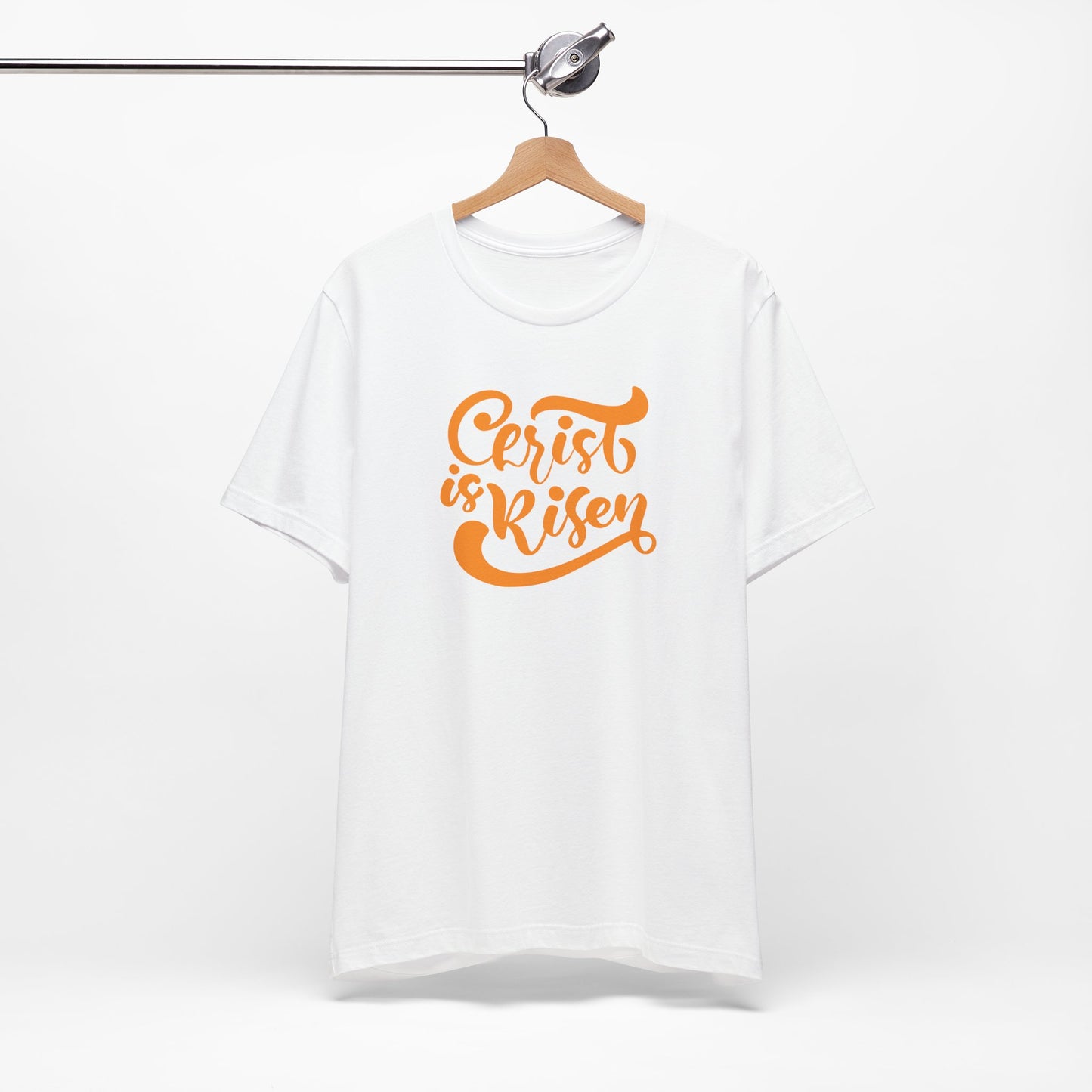 Christ is Risen Orange Print Unisex Jersey Short Sleeve Tee