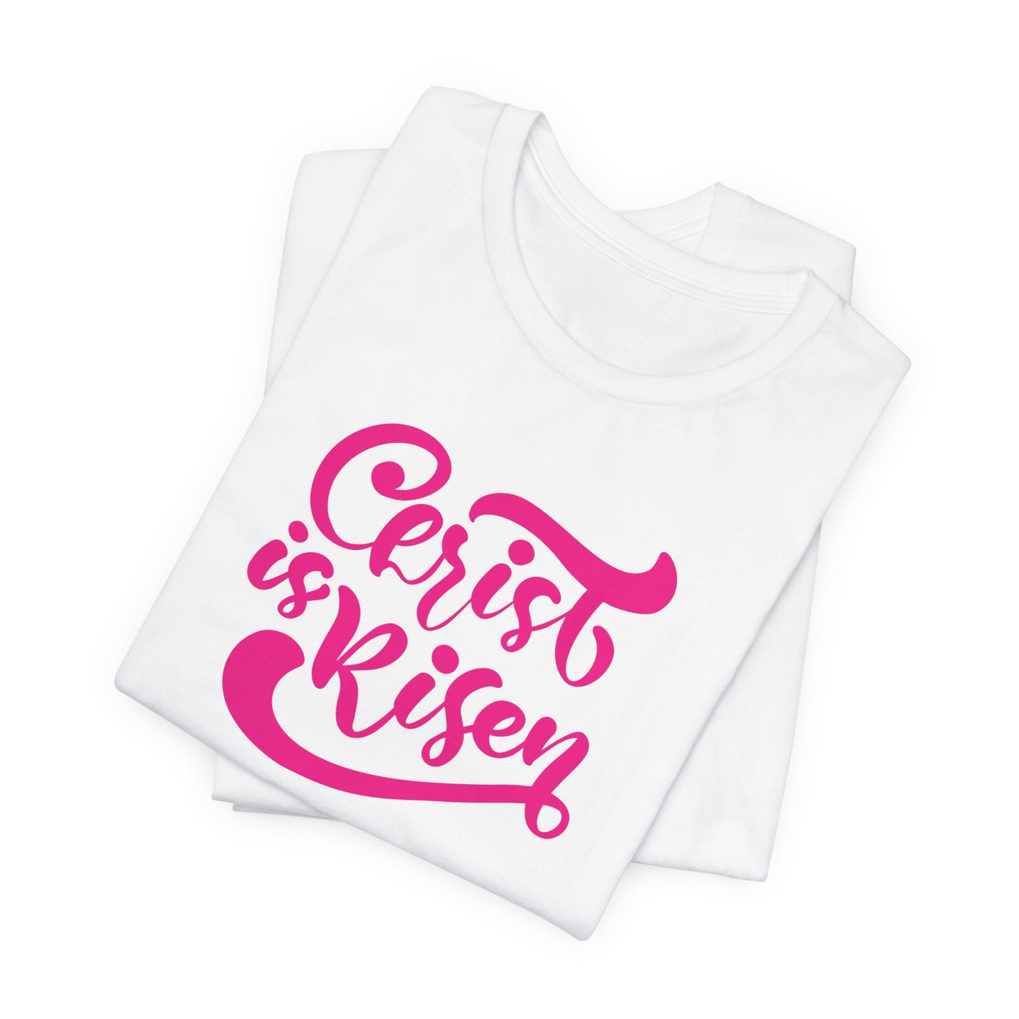 Christ is Risen Pink Print Unisex Jersey Short Sleeve Tee