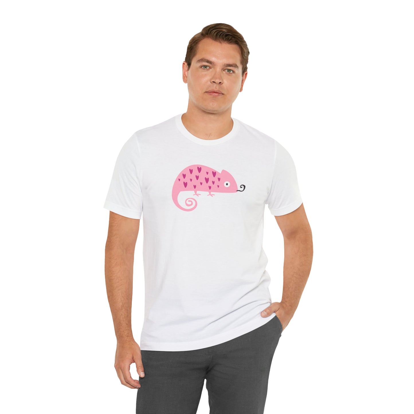 Pink Chameleon Love Heartfelt Charm Unisex Jersey Short Sleeve Tee