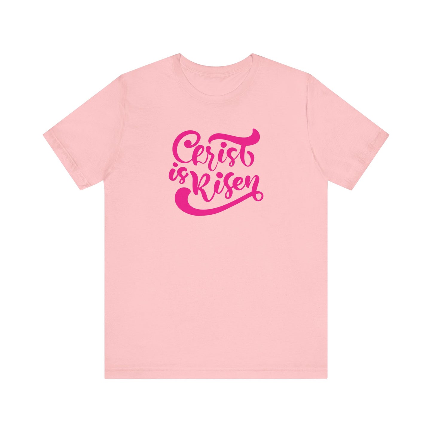 Christ is Risen Pink Print Unisex Jersey Short Sleeve Tee
