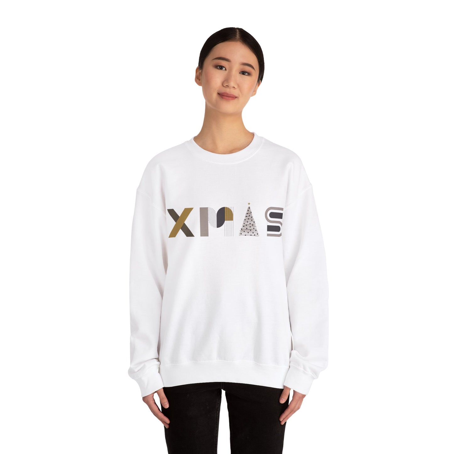 Unisex Heavy Blend Crewneck Sweatshirt Stylish XMAS Typography πβ¨