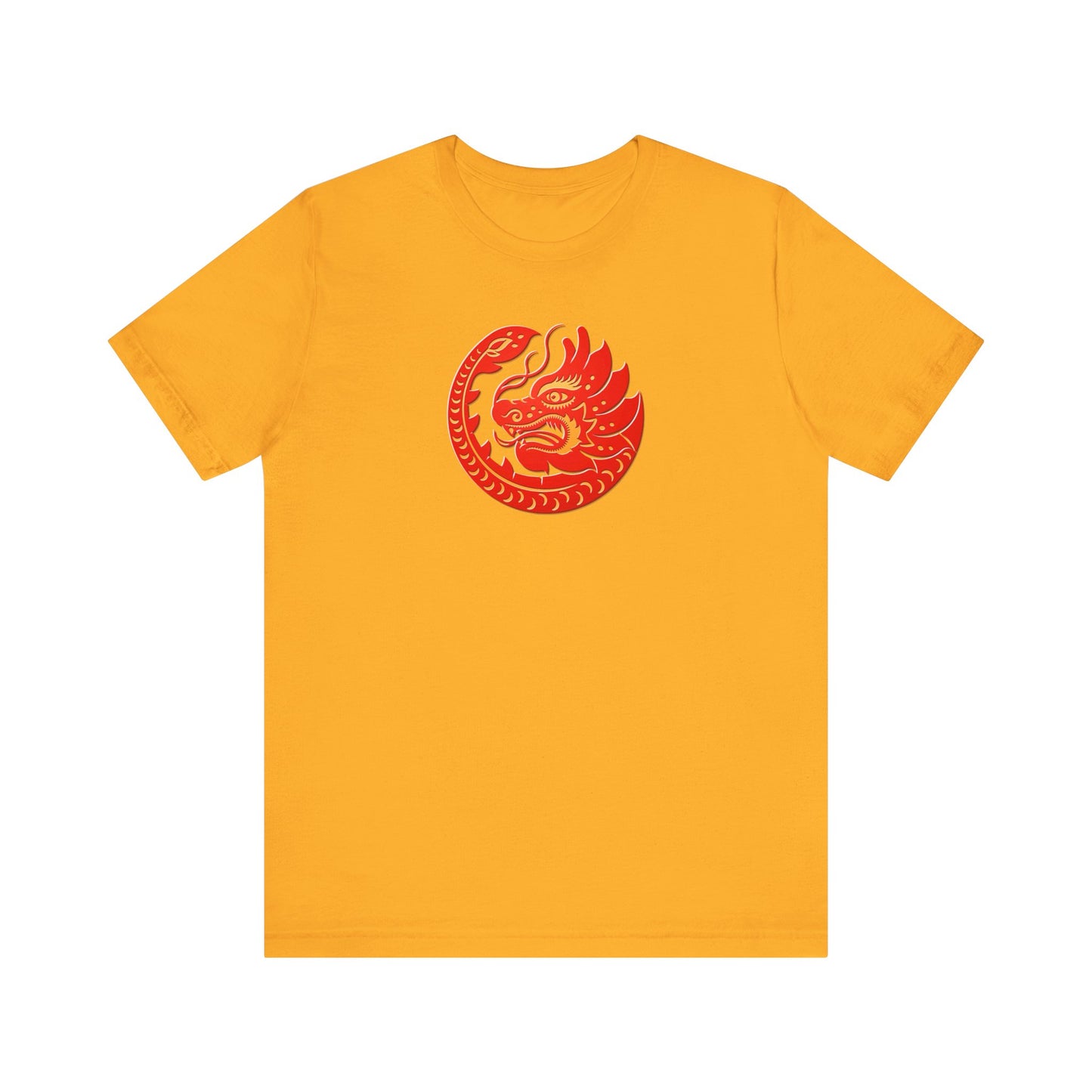 Unisex Jersey Short Sleeve Tee Dragon Magic Chinese New Year Red & Yellow