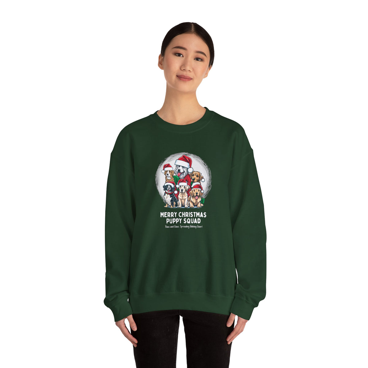 Unisex Heavy Blend Crewneck Sweatshirt Merry Christmas Puppy Squad ππΆβ¨