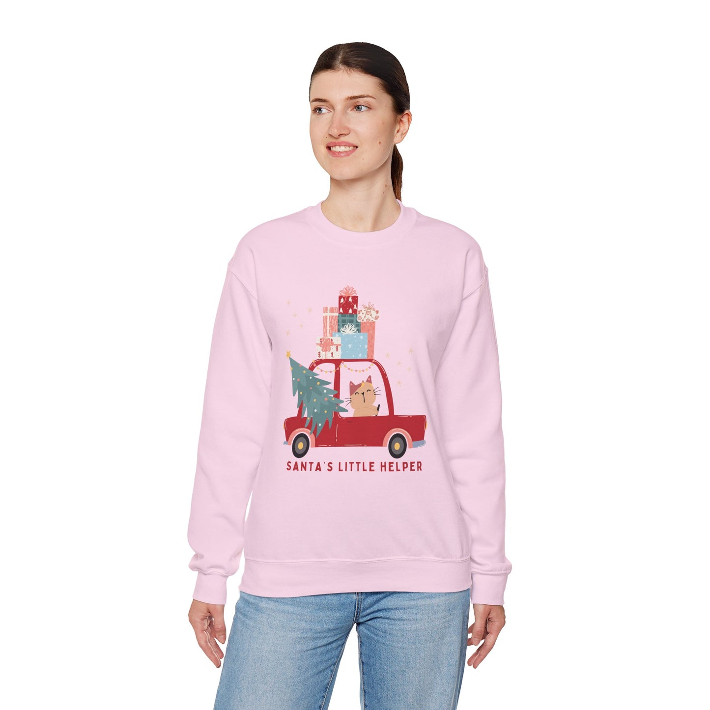 Santa's Little Helper Cat Driving πππ± Unisex Heavy Blend Crewneck Sweatshirt