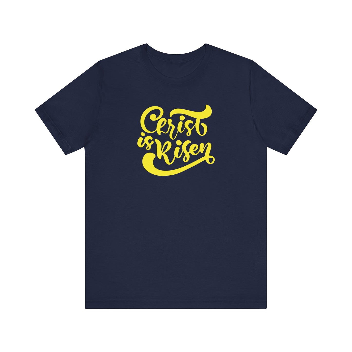 Christ is Risen Yellow Print Unisex Jersey Short Sleeve Tee