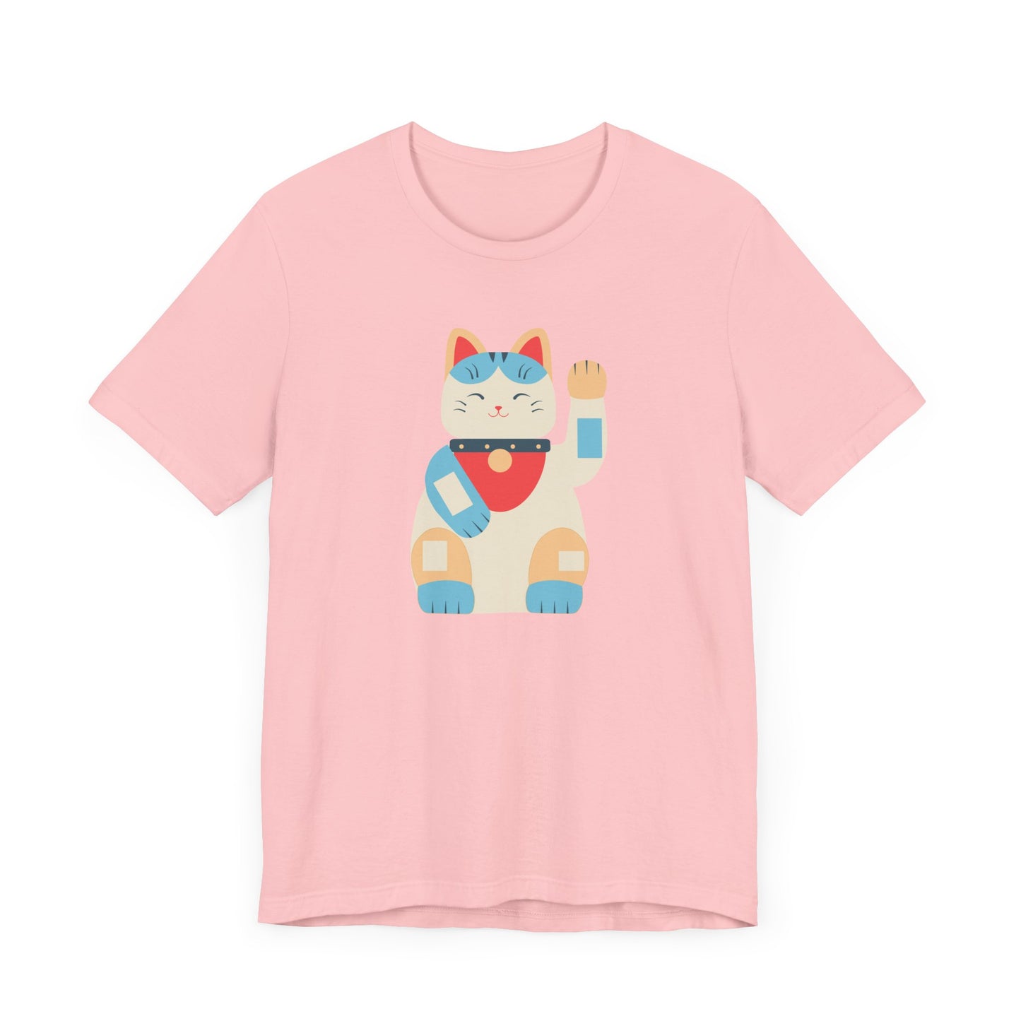 Good Vibes With Maneki-Neko Cat Unisex Jersey Short Sleeve Tee