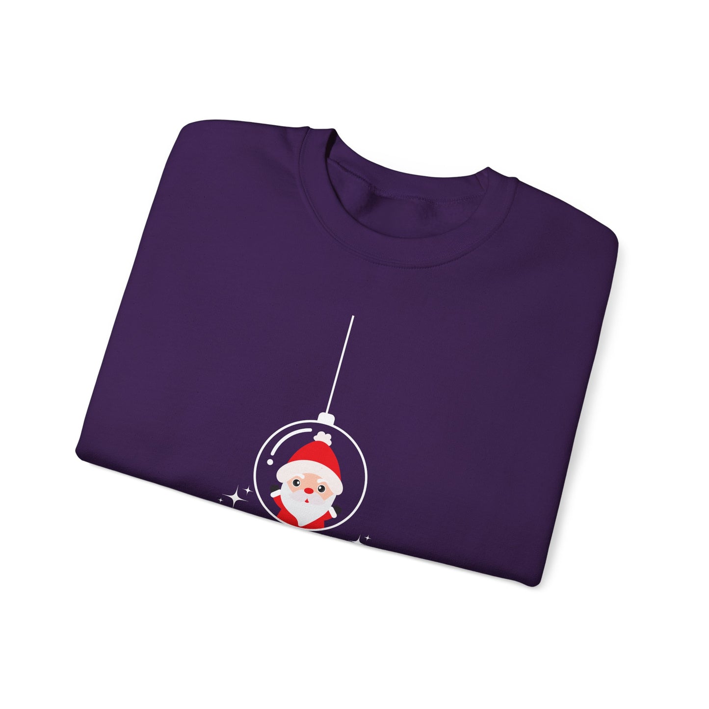 Unisex Heavy Blend Crewneck Sweatshirt Santa in Glass Ornament with Merry Christmas πβ¨