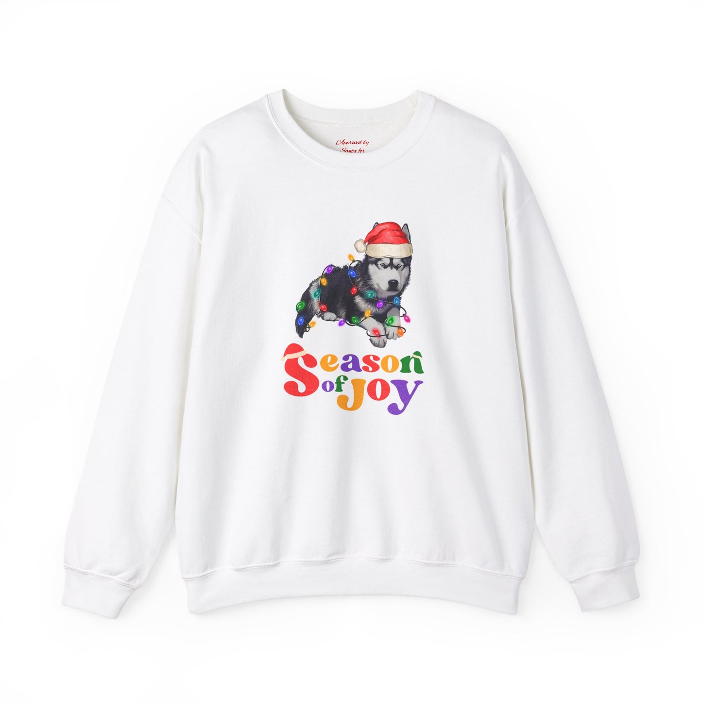 Unisex Heavy Blend Crewneck Sweatshirt Season of Joy with Husky Puppy ππΎπ