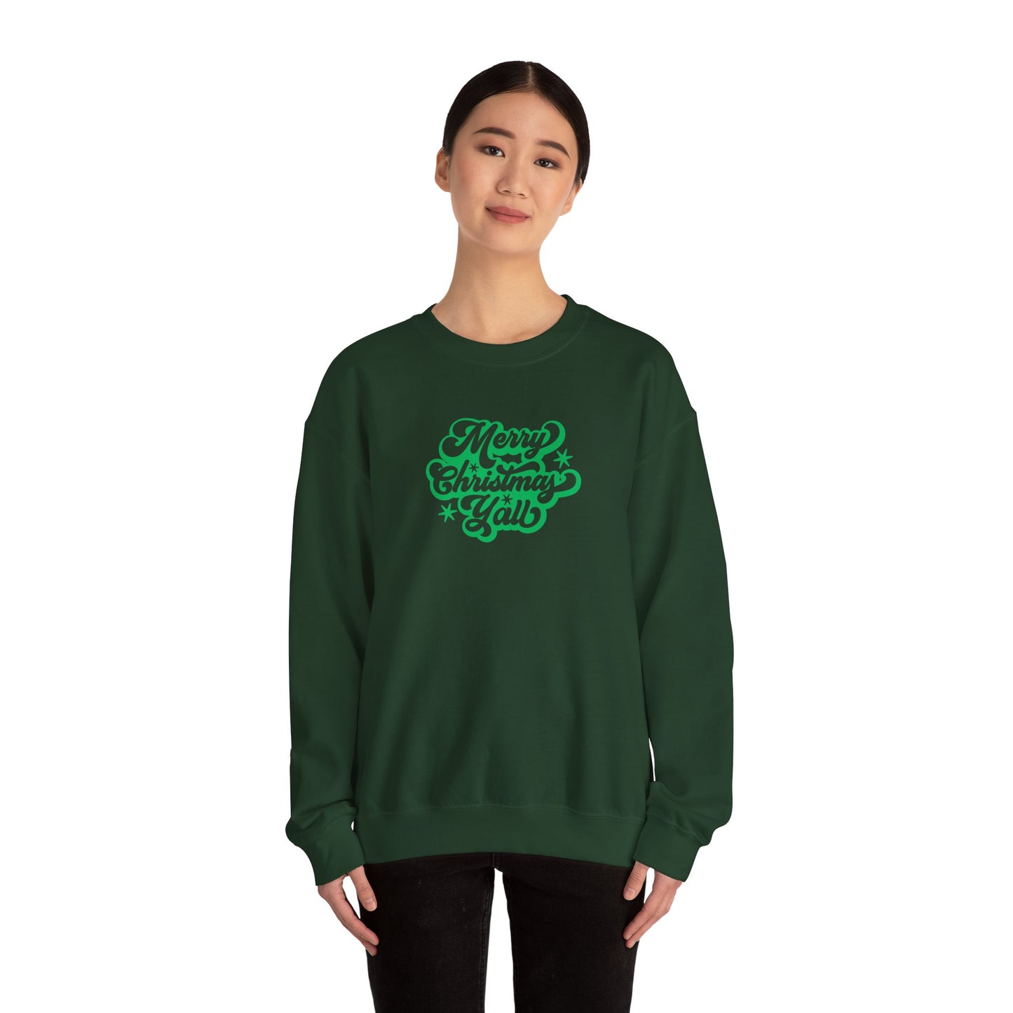 Unisex Heavy Blend Crewneck Sweatshirt Merry Christmas Y'all πβ¨