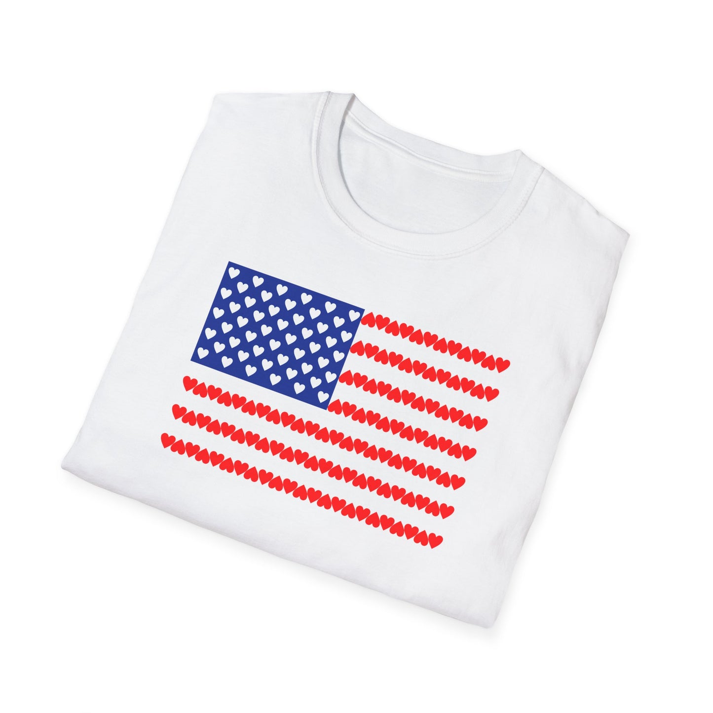 Patriotic Heartbeat Unisex Softstyle T-Shirt
