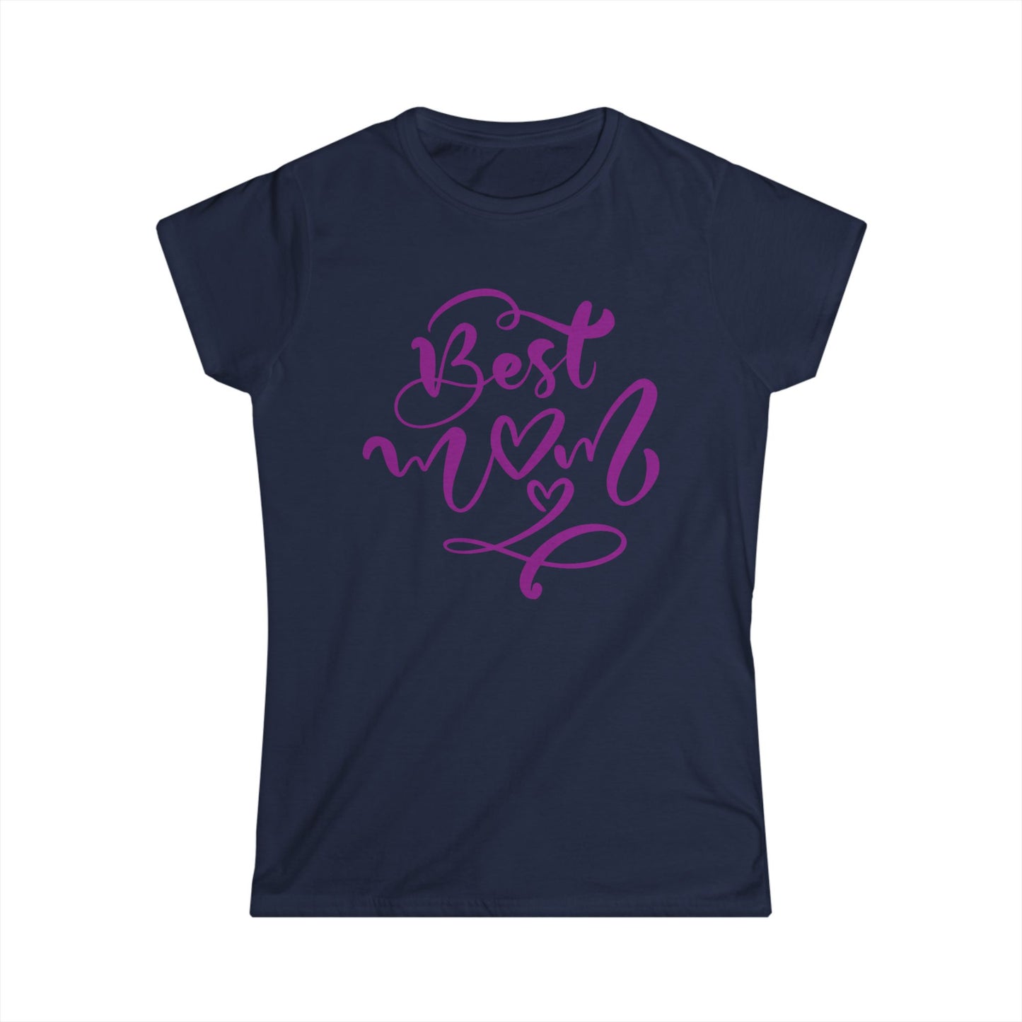 Best Mom Purple Color Print Women's Softstyle Tee