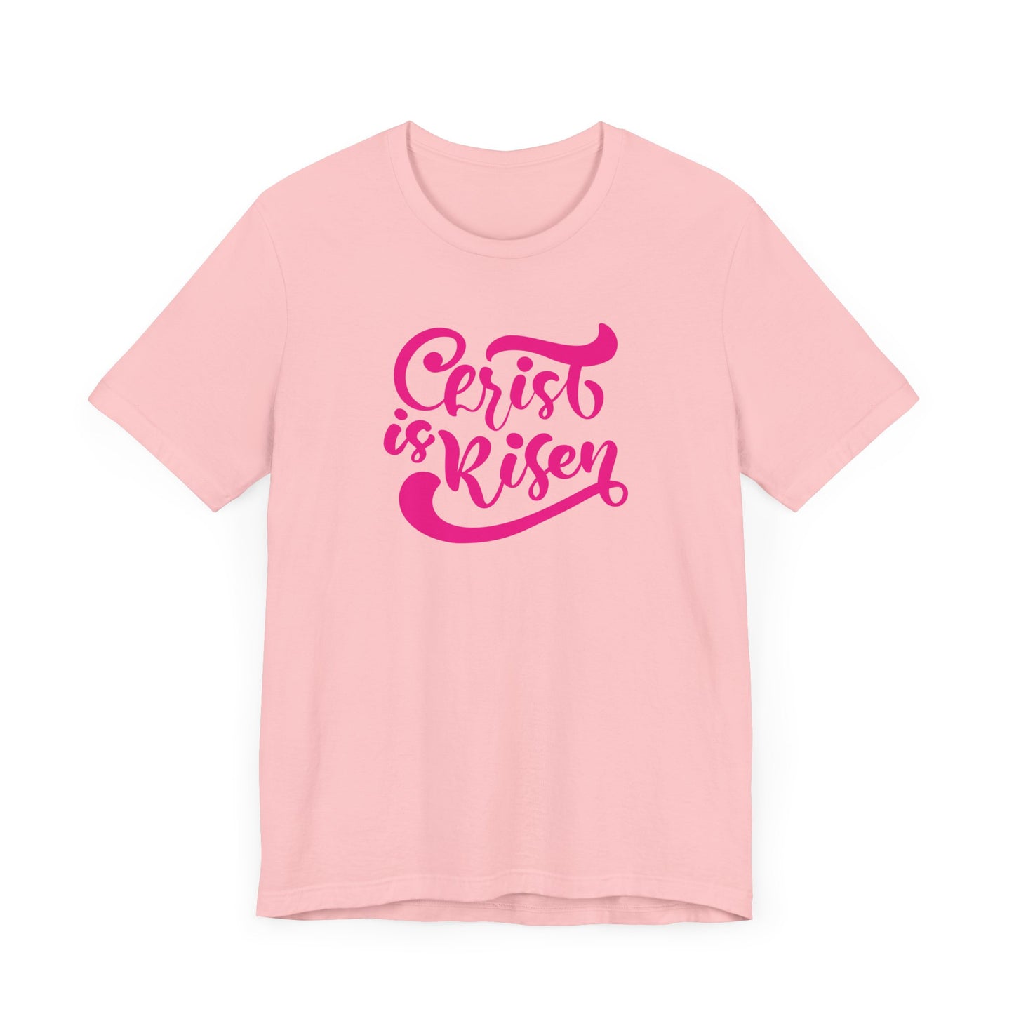 Christ is Risen Pink Print Unisex Jersey Short Sleeve Tee