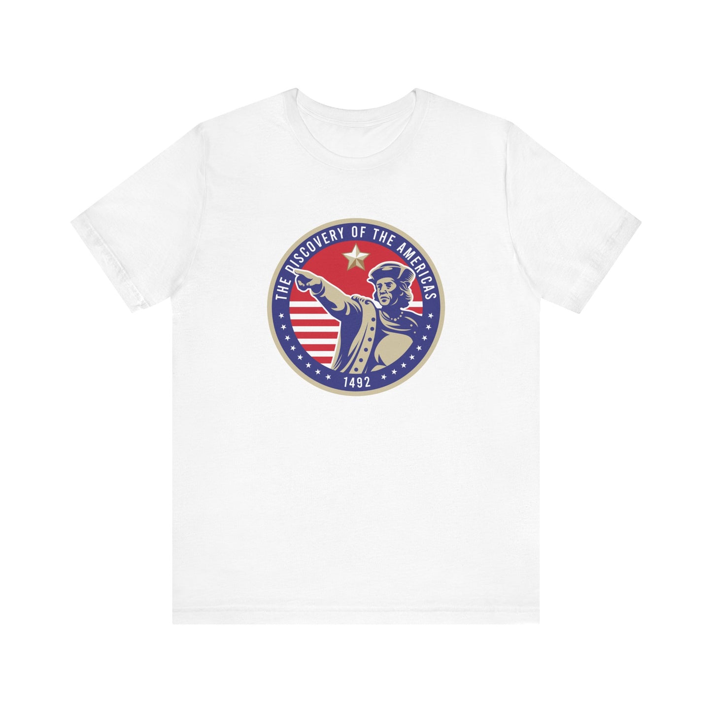 Unisex Jersey Short Sleeve Patriotic Columbus Day T-Shirt - Celebrate with American Pride