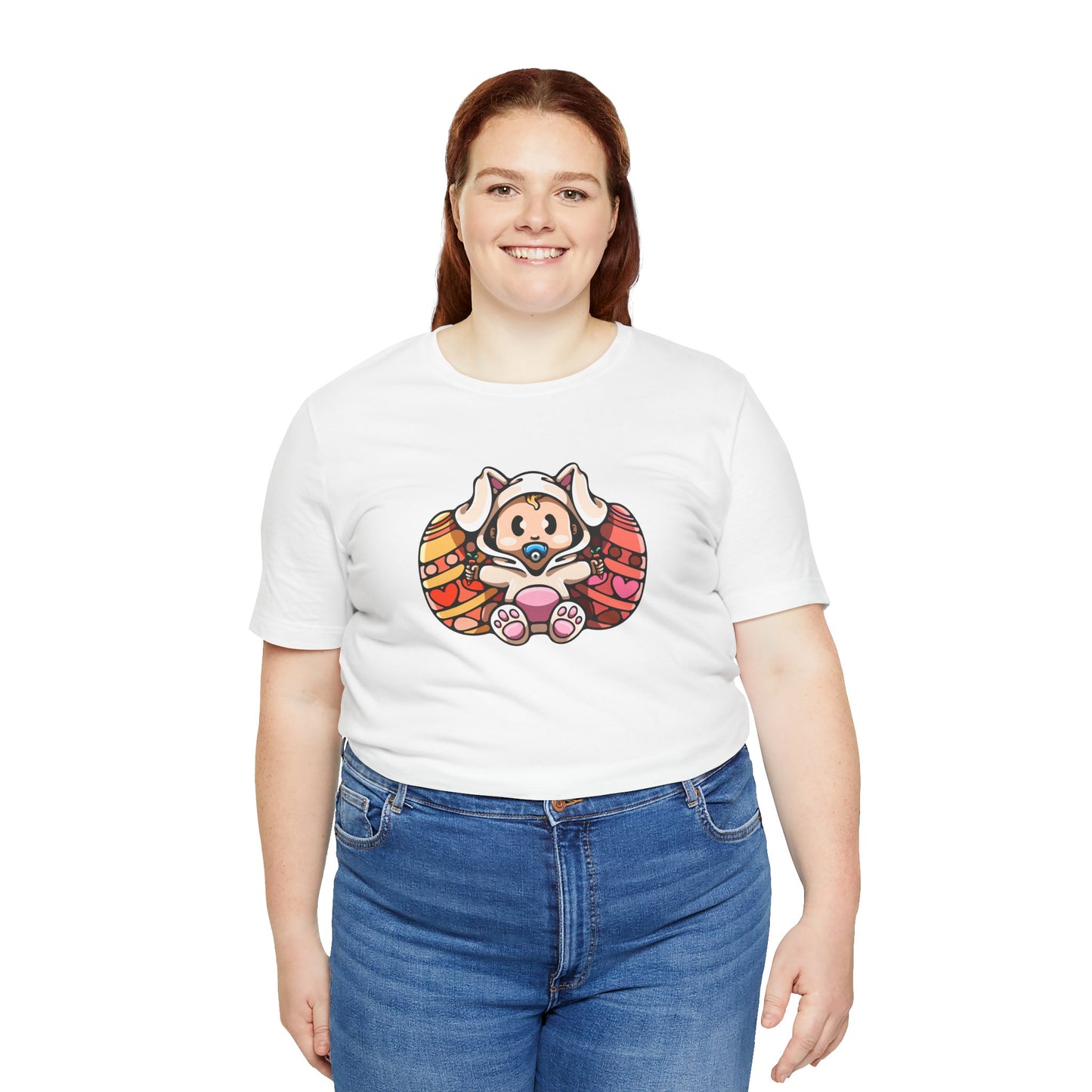 Adorable Baby In Easter Bunny Outfit Unisex Jersey Short Sleeve Tee