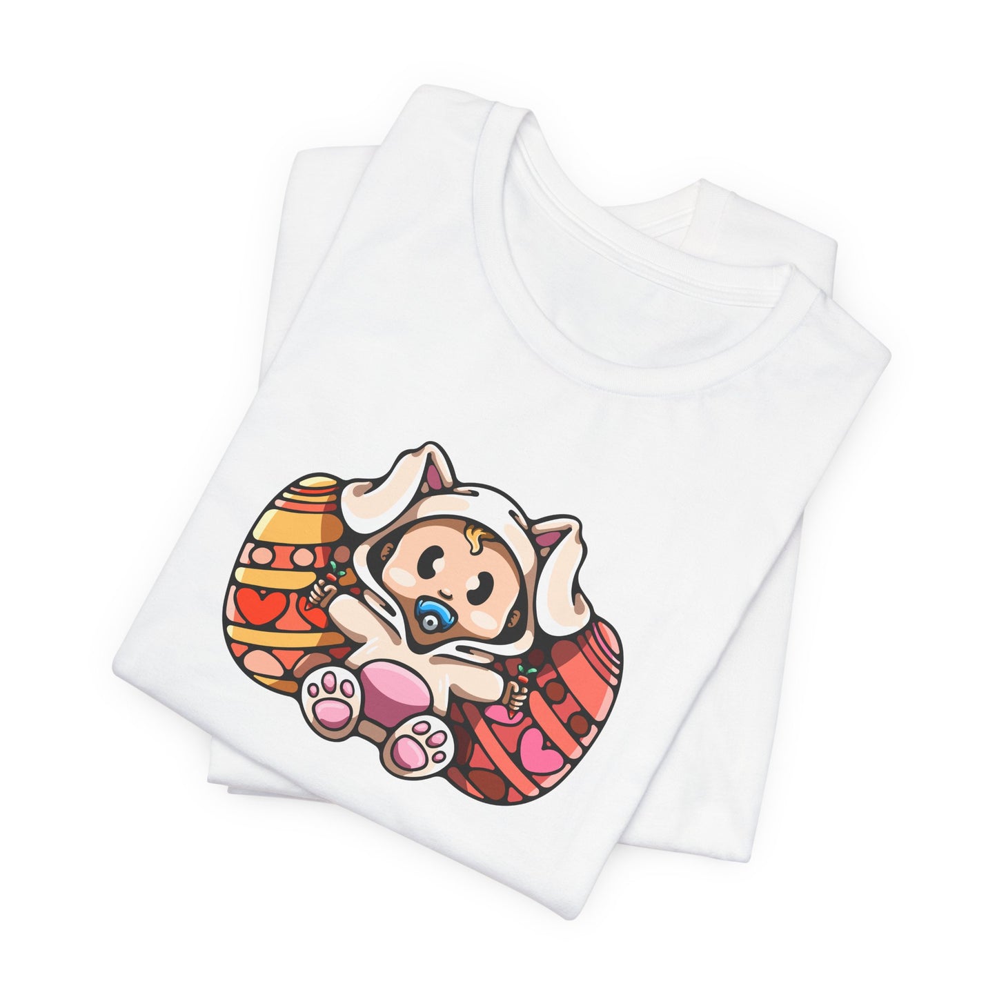 Adorable Baby In Easter Bunny Outfit Unisex Jersey Short Sleeve Tee