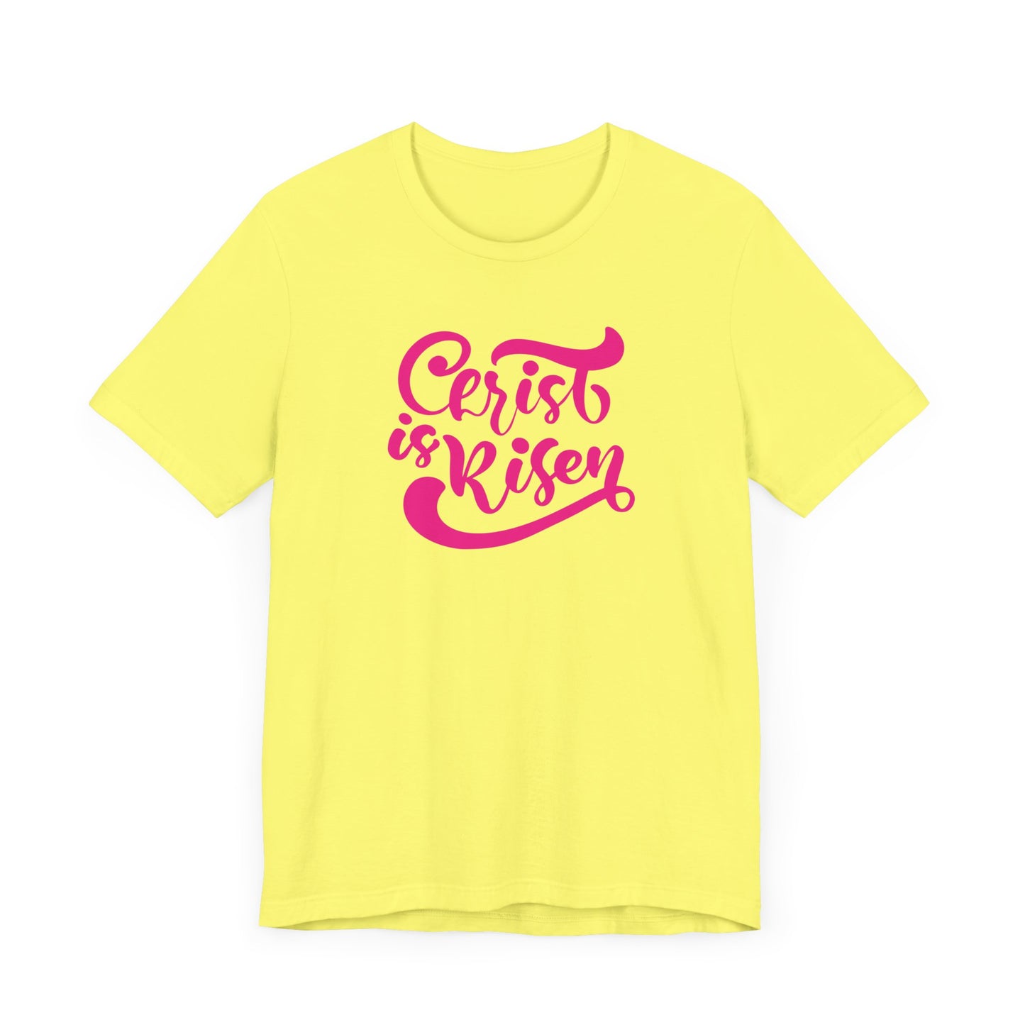 Christ is Risen Pink Print Unisex Jersey Short Sleeve Tee