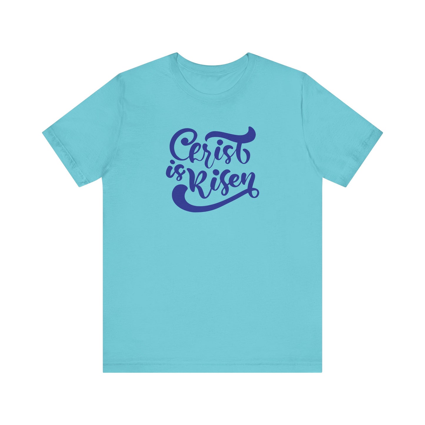 Christ is Risen Navy Print Unisex Jersey Short Sleeve Tee
