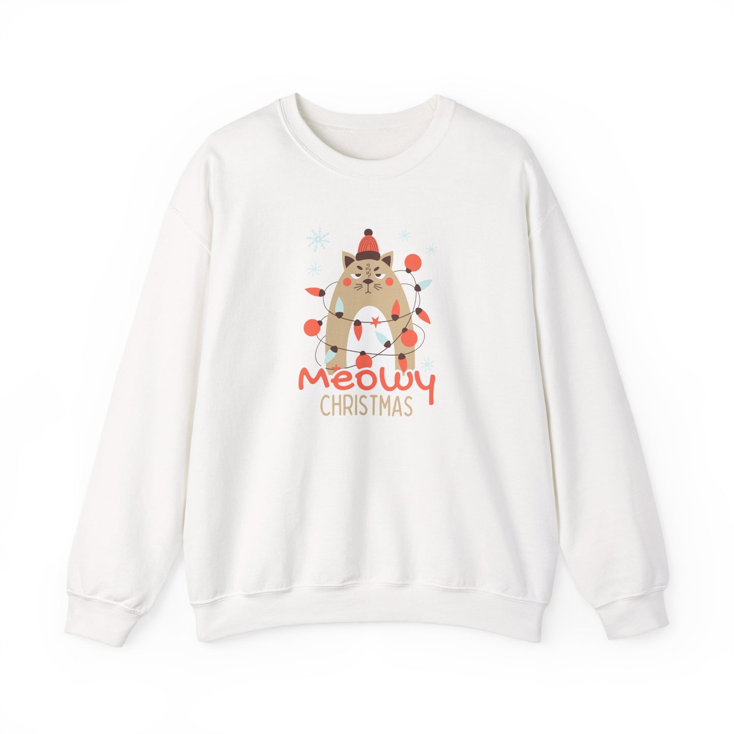 Meowy Christmas with Grumpy Cat ππΎβ¨ Unisex Heavy Blend Crewneck Sweatshirt