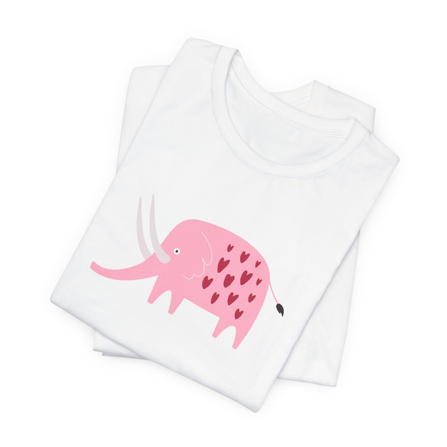 Adorable Elephant with Hearts Unisex Jersey Short Sleeve Tee