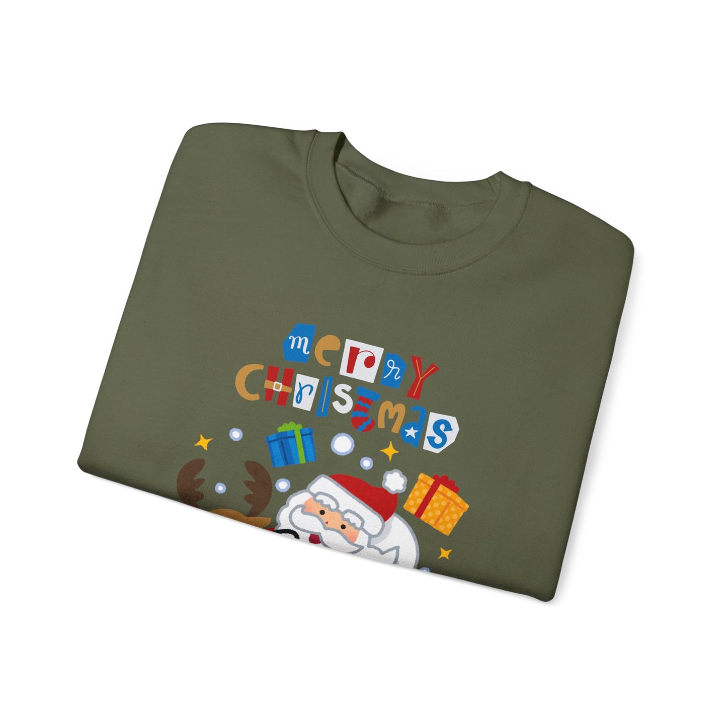 Unisex Heavy Blend Crewneck Sweatshirt Santa & Reindeer Merry Christmas π
π¦β¨
