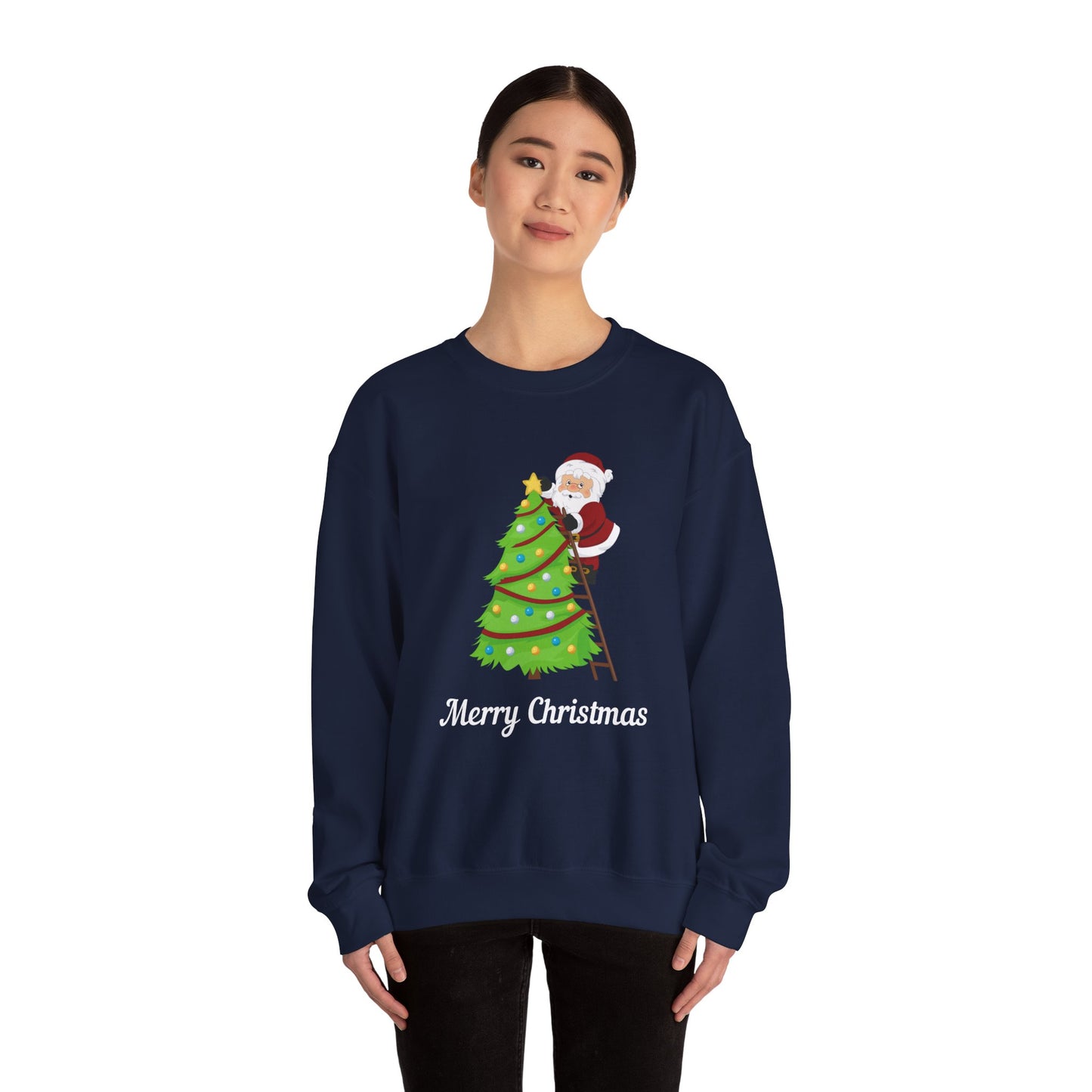Unisex Heavy Blend Crewneck Sweatshirt Santa Climbing Ladder Merry Christmas π
πβ¨