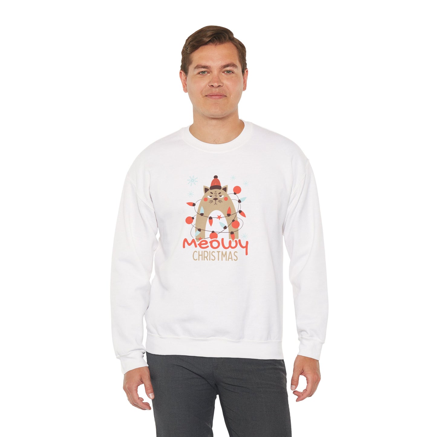 Meowy Christmas with Grumpy Cat ππΎβ¨ Unisex Heavy Blend Crewneck Sweatshirt